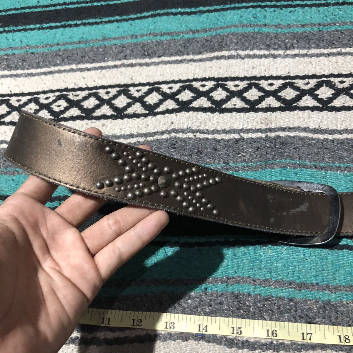 If Six Was Nine KMRII Style Studded Brown Belt Size 30 - 8 Thumbnail