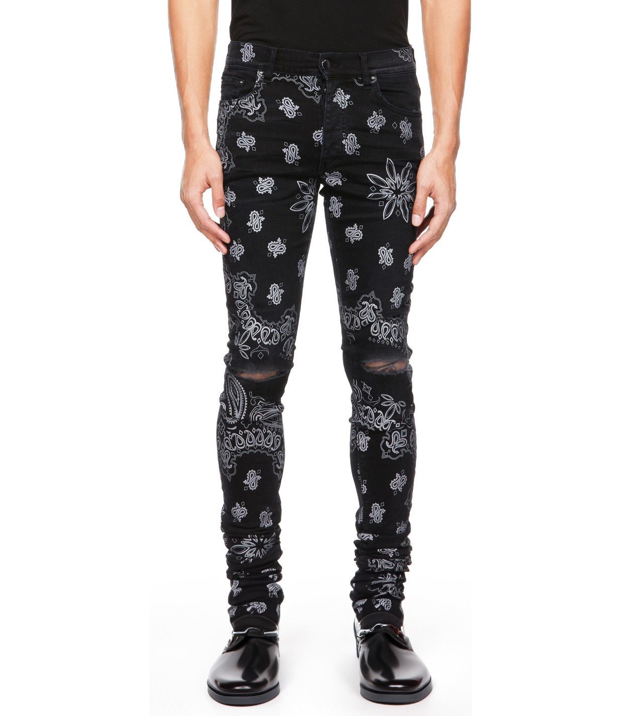 Amiri BNWT Black Flocked Paisley Bandana Size US 32 / EU 48 - 1 Thumbnail