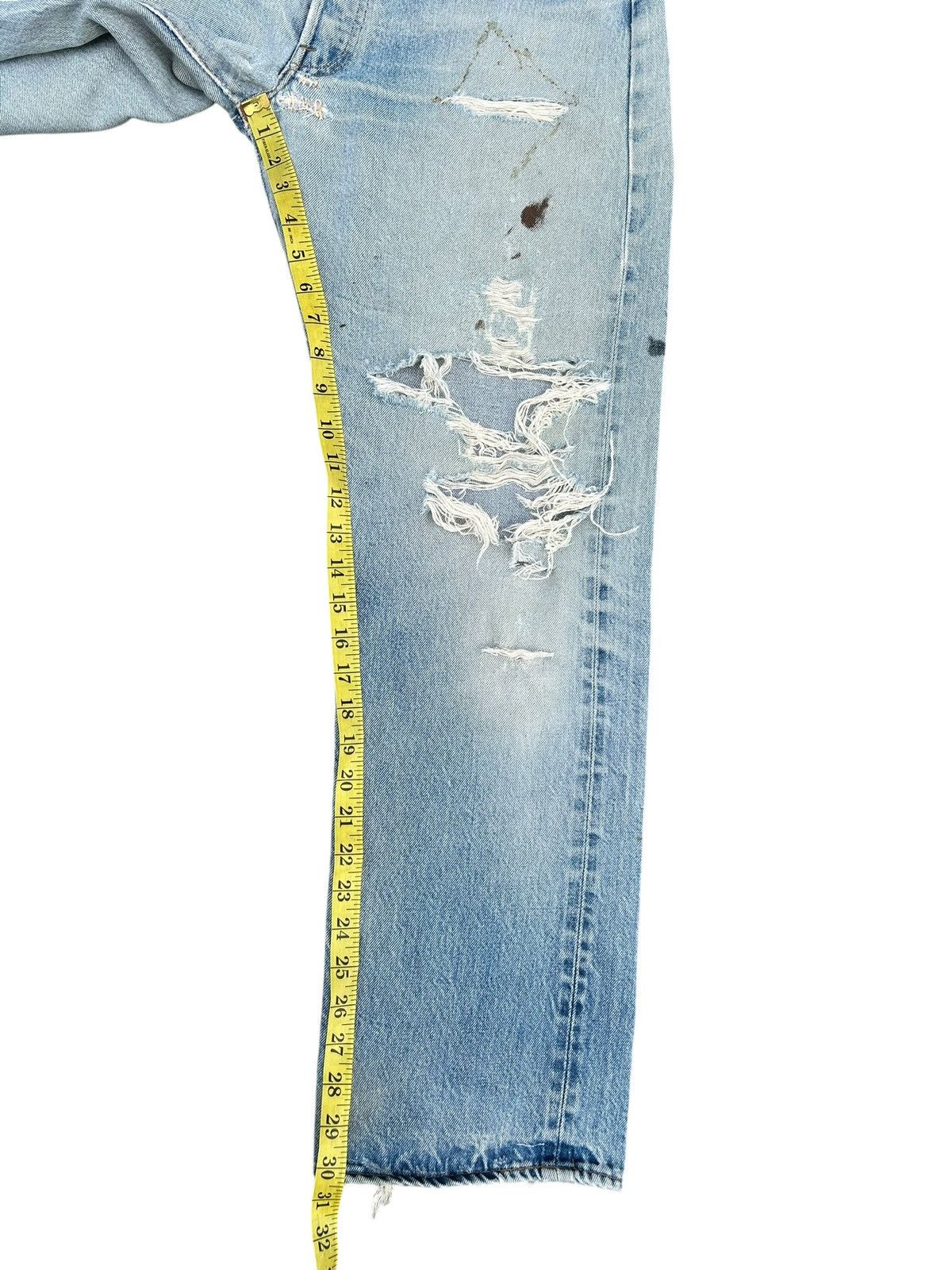 Levi's 80's THRASHED Levi's 524 Reconstructed Repair Denim Size US 34 / EU 50 - 20 Thumbnail