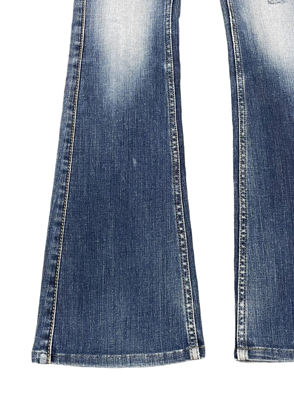 Hysteric Glamour Vintage Ripped Women Denim Sweet Camel Blue Wash Flare Jeans Size 30" / US 8 / IT 44 - 3 Thumbnail