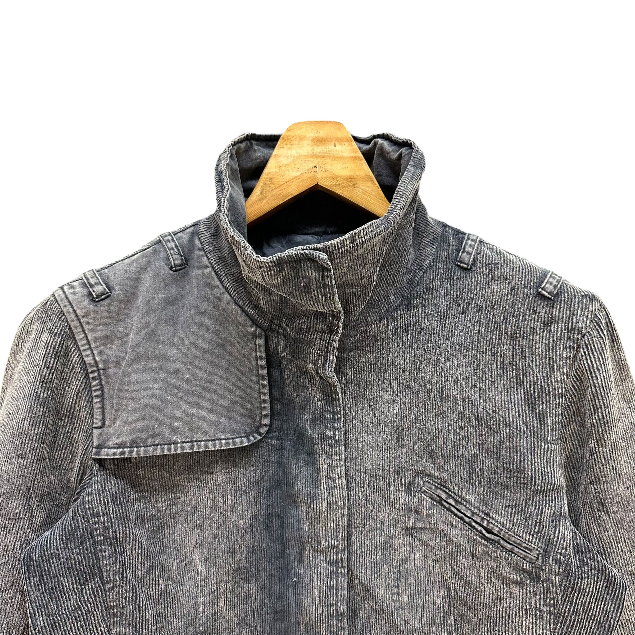 MAX&Co. MAX & CO Washed Blue Corduroy Funnel Neck Jacket #A69-1659 Size S / US 4 / IT 40 - 2 Thumbnail