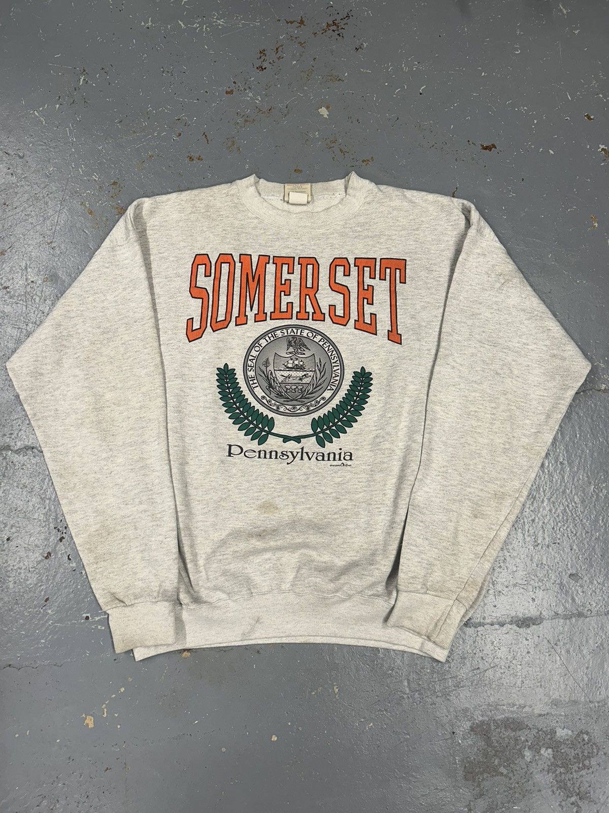 Vintage Crazy Vintage 90s Essential Grey Somerset Pullover Crewneck Size US L / EU 52-54 / 3 - 1 Thumbnail