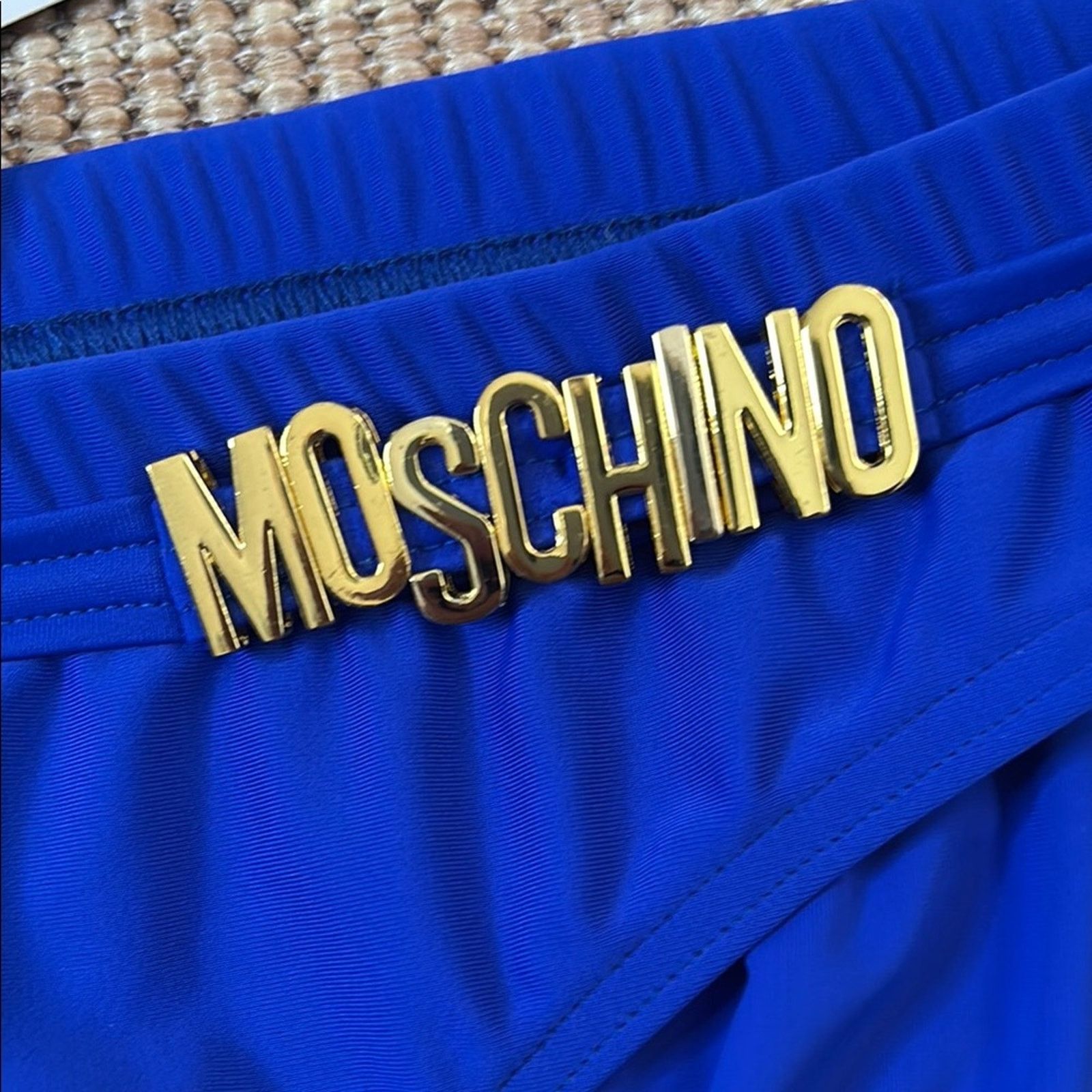 Moschino NWT Moschino Royal Blue Bikini Bottom with Gold Logo Size L Size ONE SIZE - 2 Thumbnail