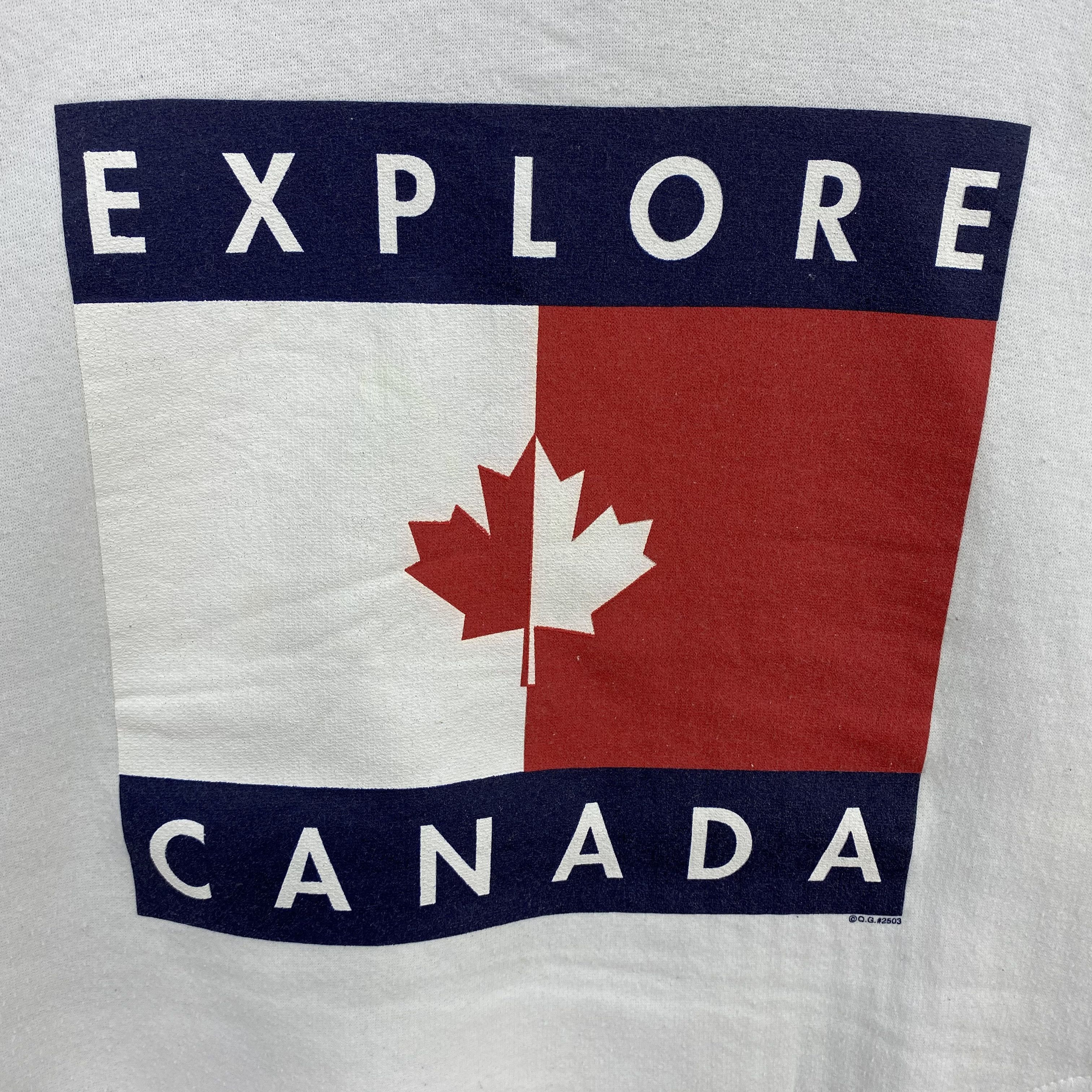 Vintage Vintage 90s Explore Canada Pullover Sweatshirt Mock Neck Size US L / EU 52-54 / 3 - 3 Thumbnail