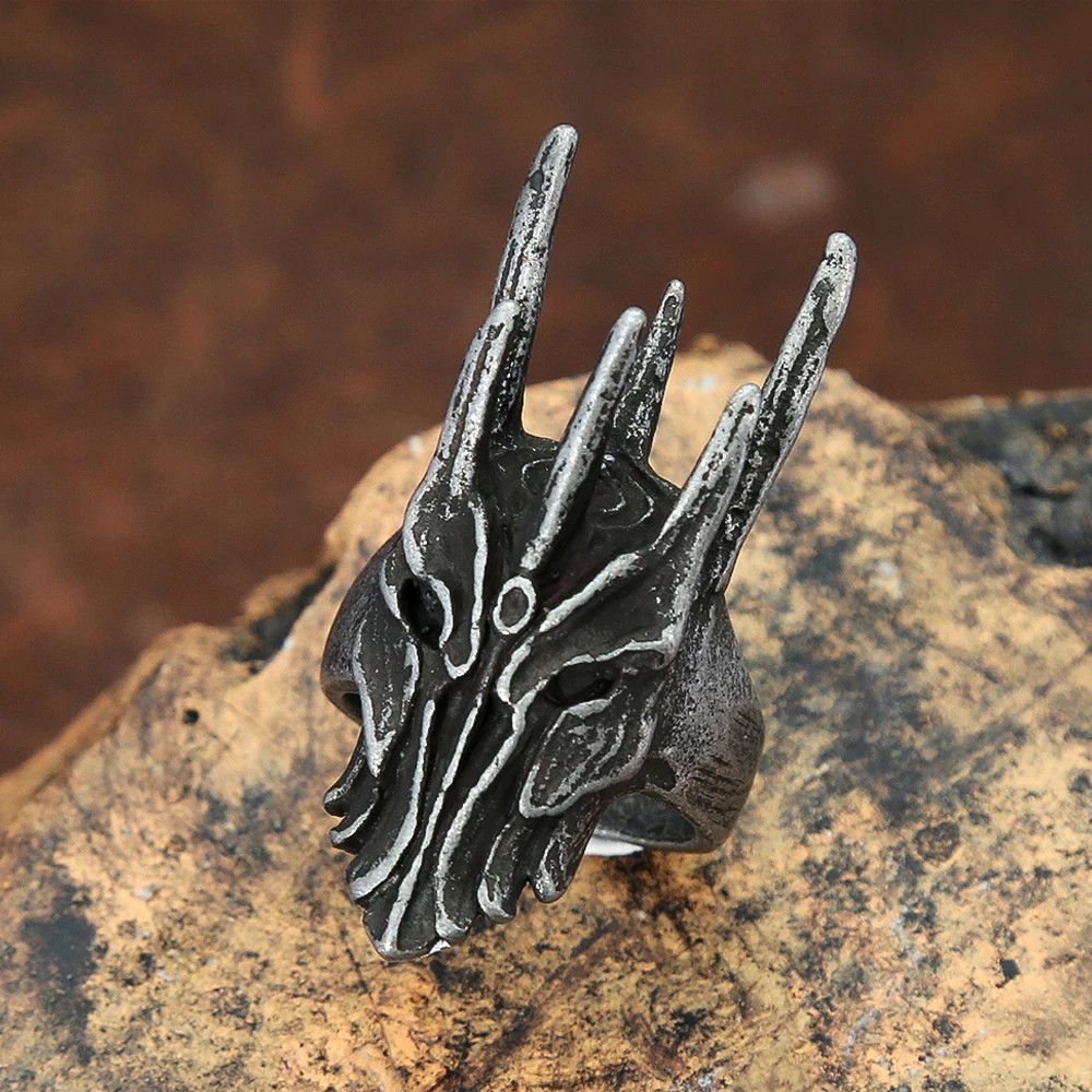 Jewelry Black Helm of Ring Streetwear Jewelry Fashion Gift Size ONE SIZE - 4 Thumbnail