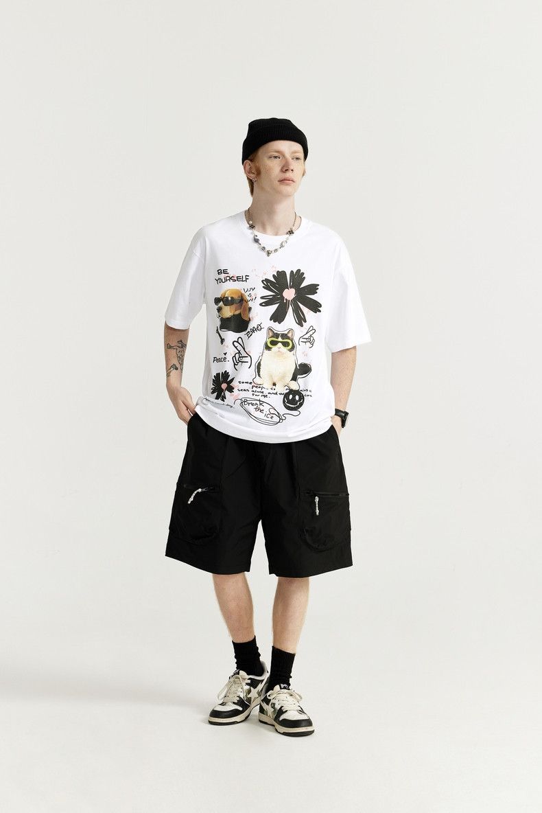 Japanese Brand Graffiti Cat Pet Printed T-shirt Oversized Size US M / EU 48-50 / 2 - 2 Thumbnail