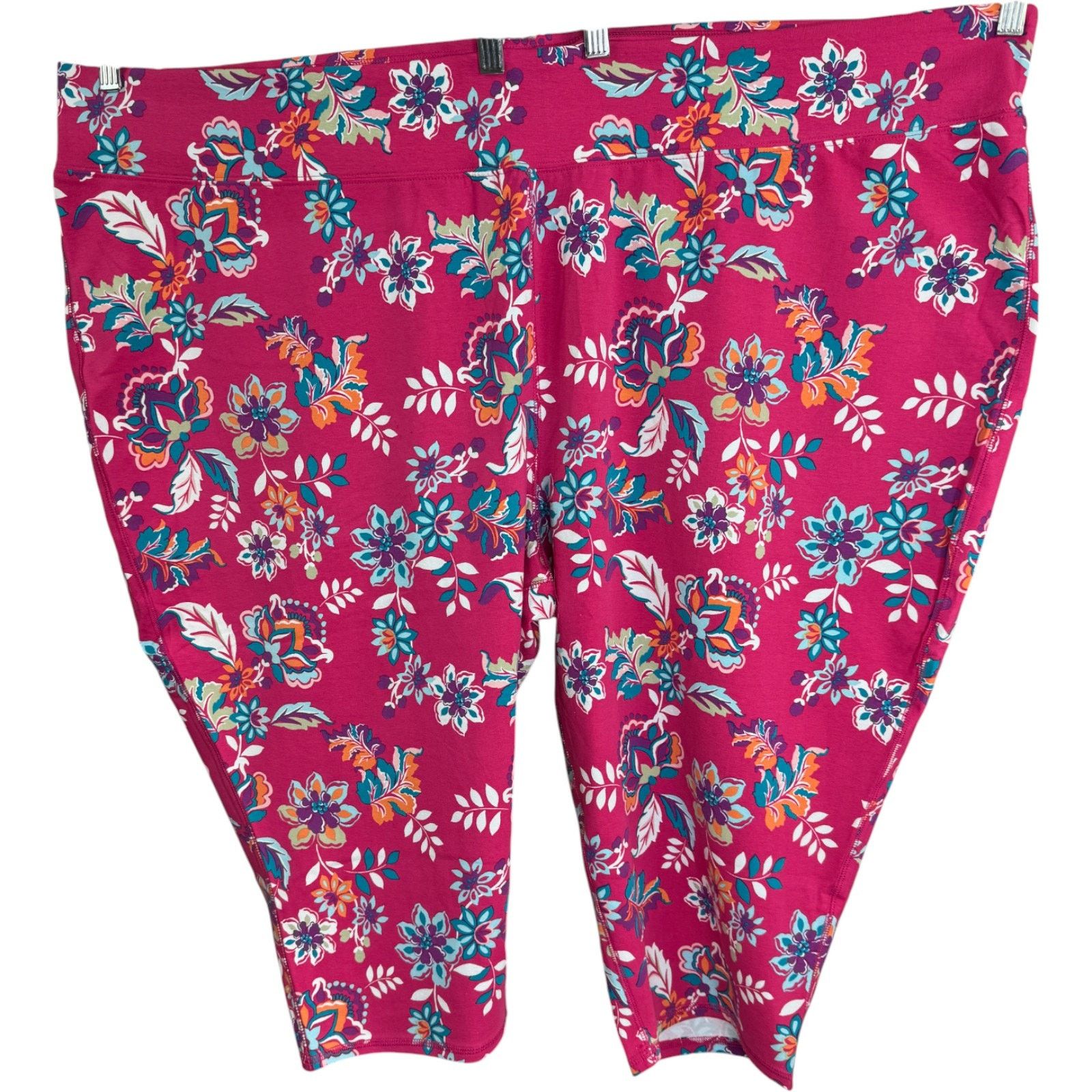 Other Sport Savvy Regular Printed Jersey Capri Pink Floral 5X Size 37" - 1 Thumbnail