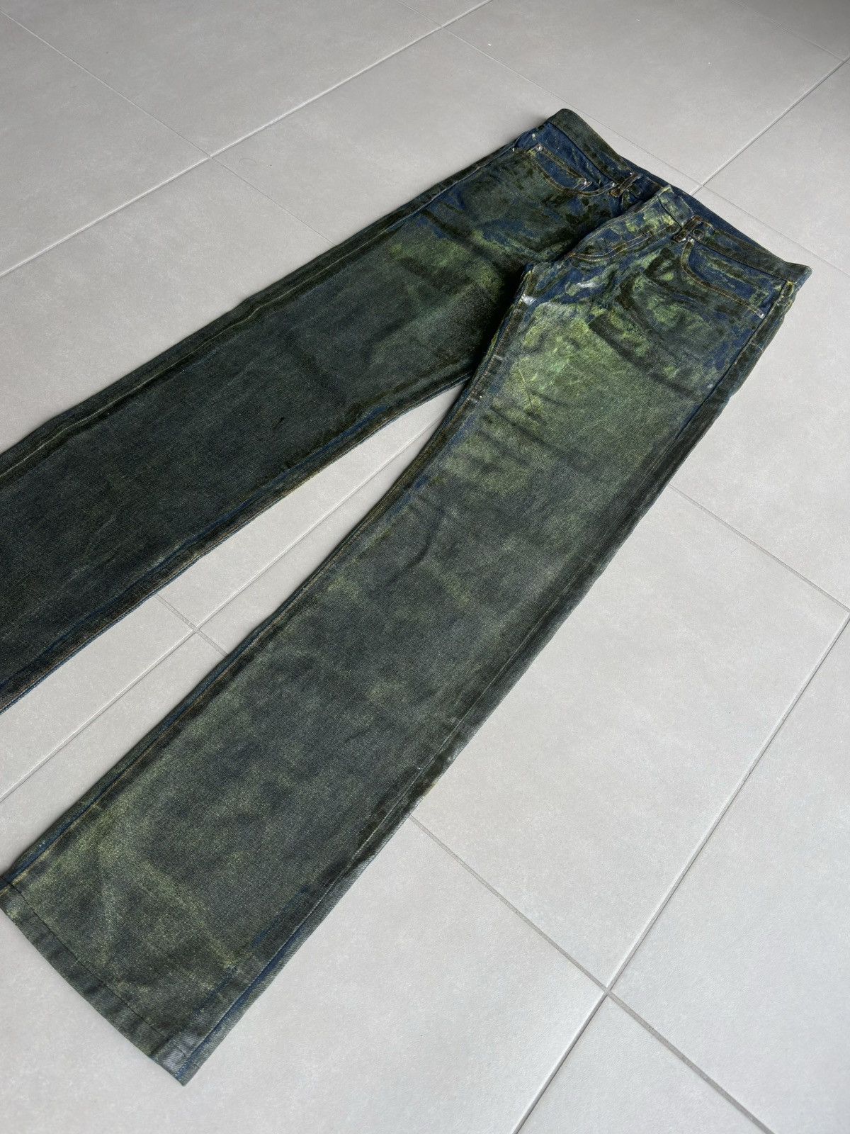 Dior Homme AW03 “Luster” green waxed denim
