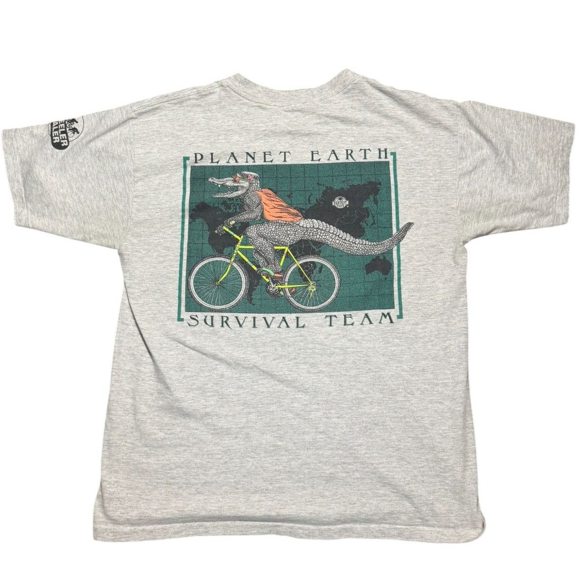 Vintage Vintage 90s Planet Earth Survival Team Alligator Cycling Tee Size US L / EU 52-54 / 3 - 1 Thumbnail