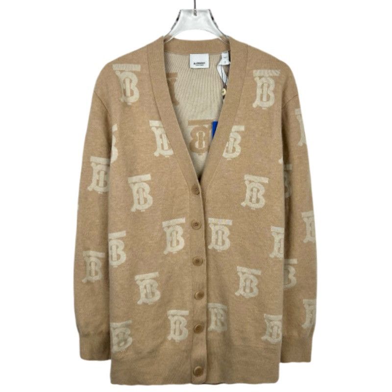 Burberry Burberry Camel TB Monogram Printed V-neck Wool K26WX Size S / US 4 / IT 40 - 1 Thumbnail