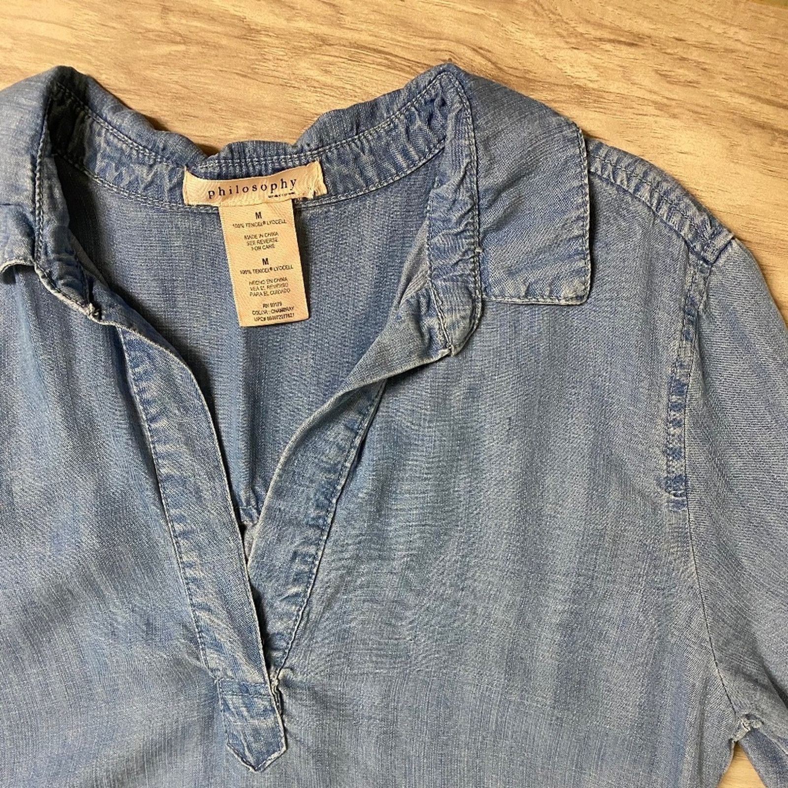 Anthropologie Philosophy Split Neck Loose Fit Shift Dress - Medium Size M / US 6-8 / IT 42-44 - 8 Thumbnail