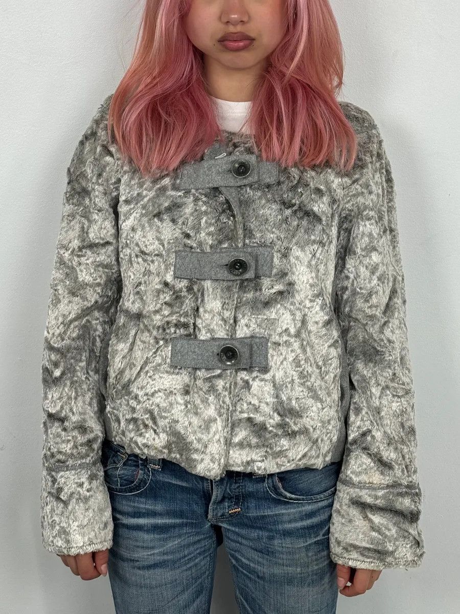 Armani Armani Grey Velvet Faux Fur Jacket Size M / US 6-8 / IT 42-44 - 1 Thumbnail