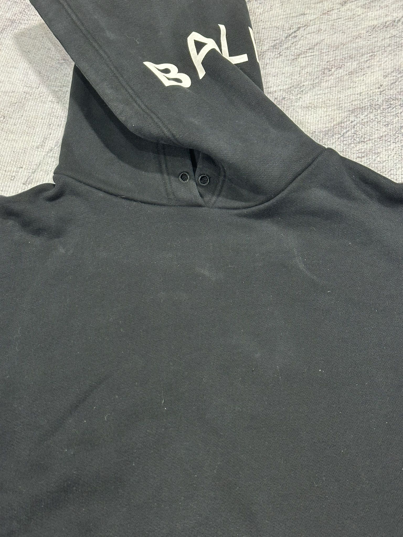 Balenciaga Balenciaga Sweatshirt Hood Logo Print Black Hoodie Size US XS / EU 42 / 0 - 15 Thumbnail