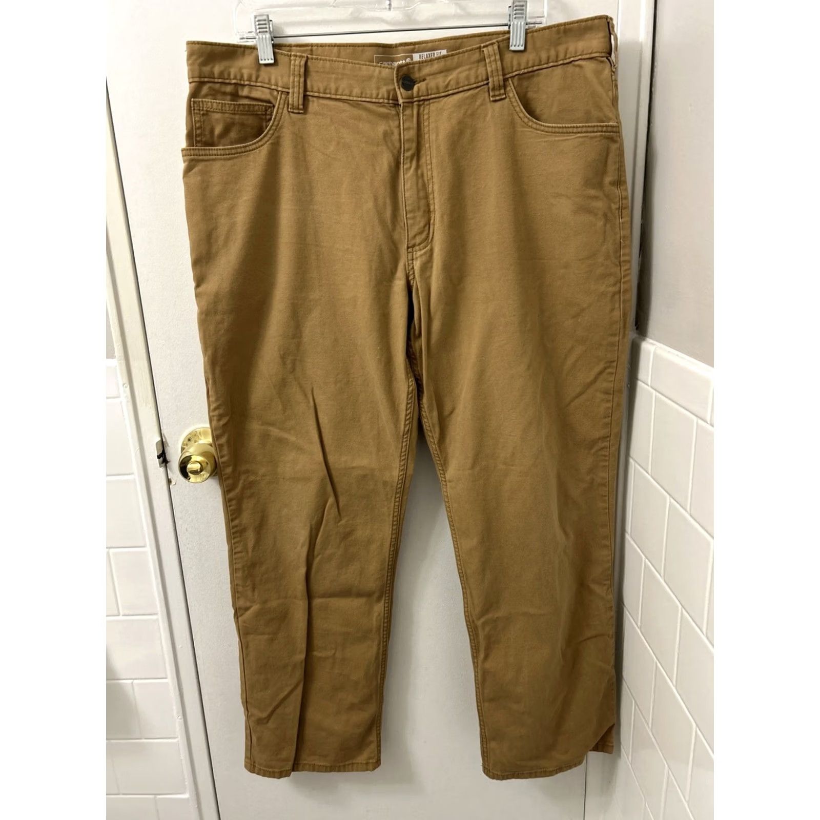 Carhartt Carhartt Work Pants Mens 38x30 Brown Rugged Flex Relaxed Fit Canvas BN2517-M Size US 38 / EU 54 - 2 Thumbnail