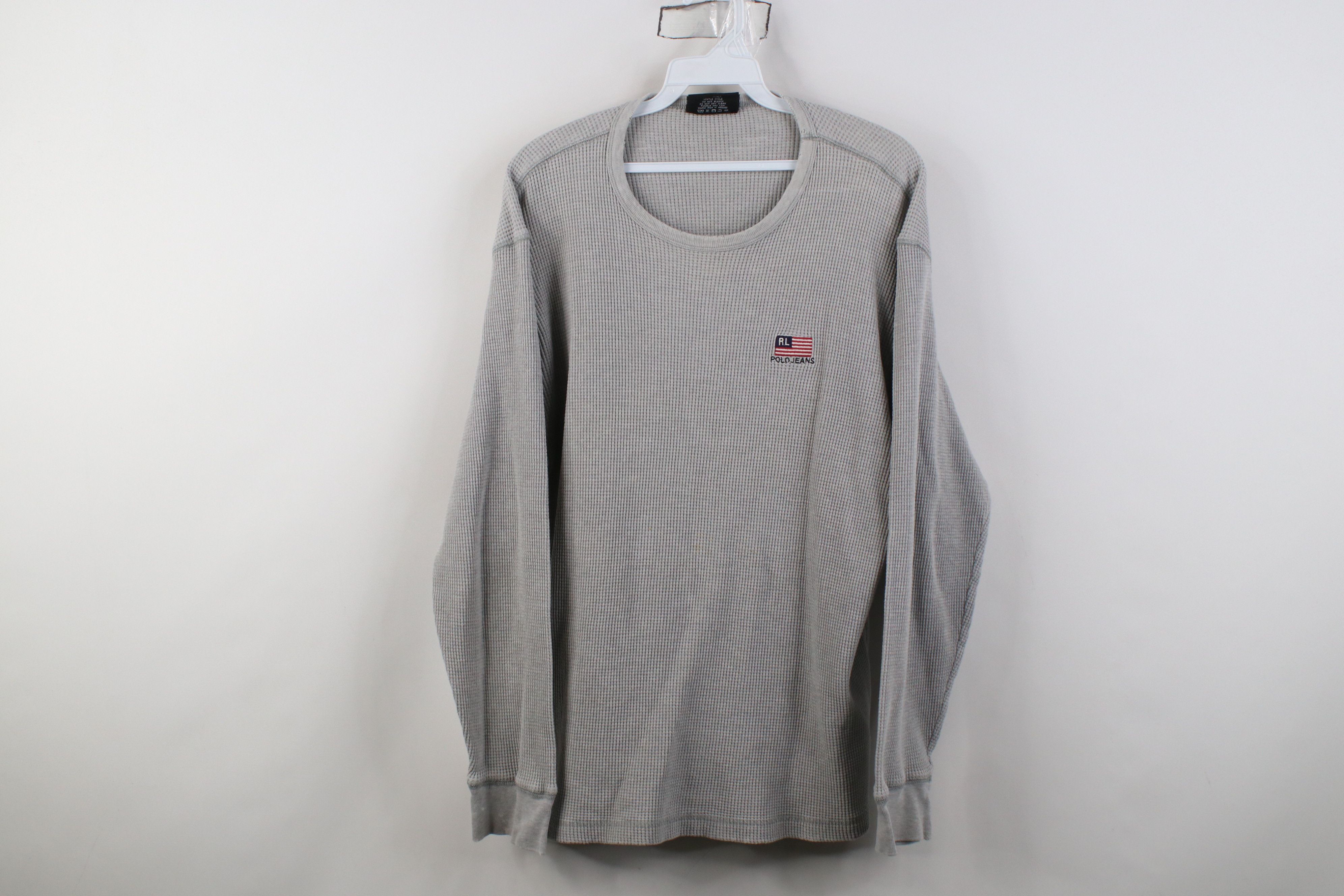 Polo Ralph Lauren Vintage 90s Ralph Lauren Waffle Knit Long Sleeve T-Shirt Size US L / EU 52-54 / 3 - 1 Thumbnail
