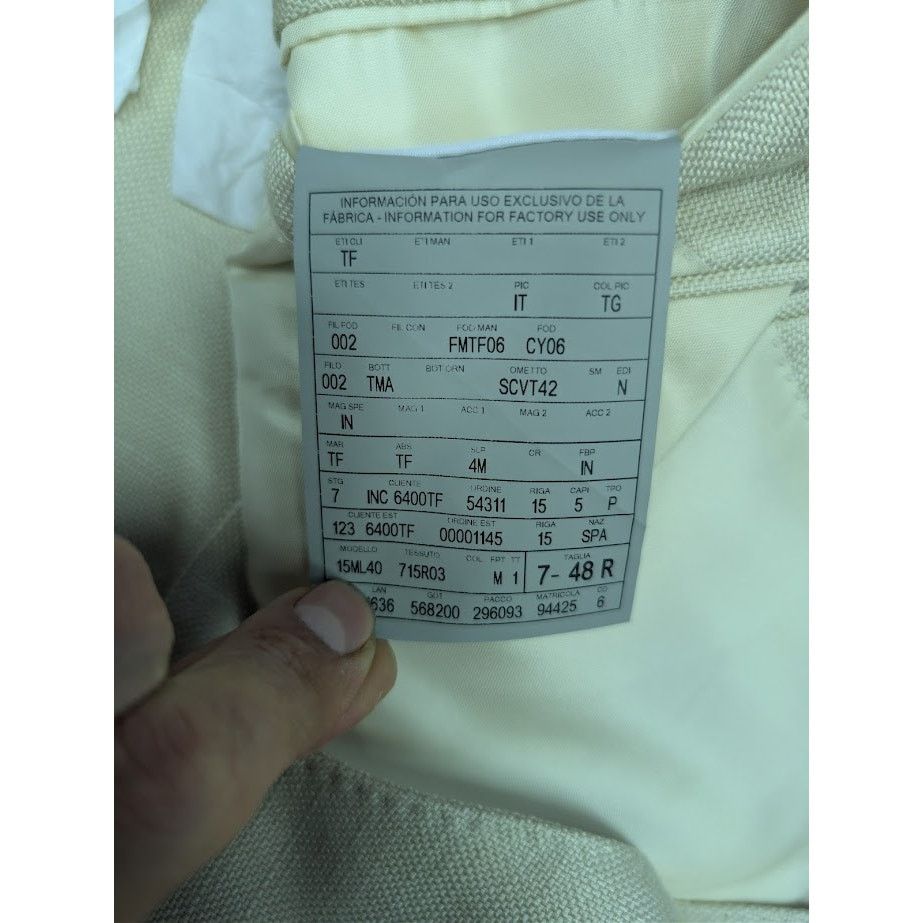 Tom Ford o1rshd1 Blazer Jacket in Cream Size US M / EU 48-50 / 2 - 20 Thumbnail