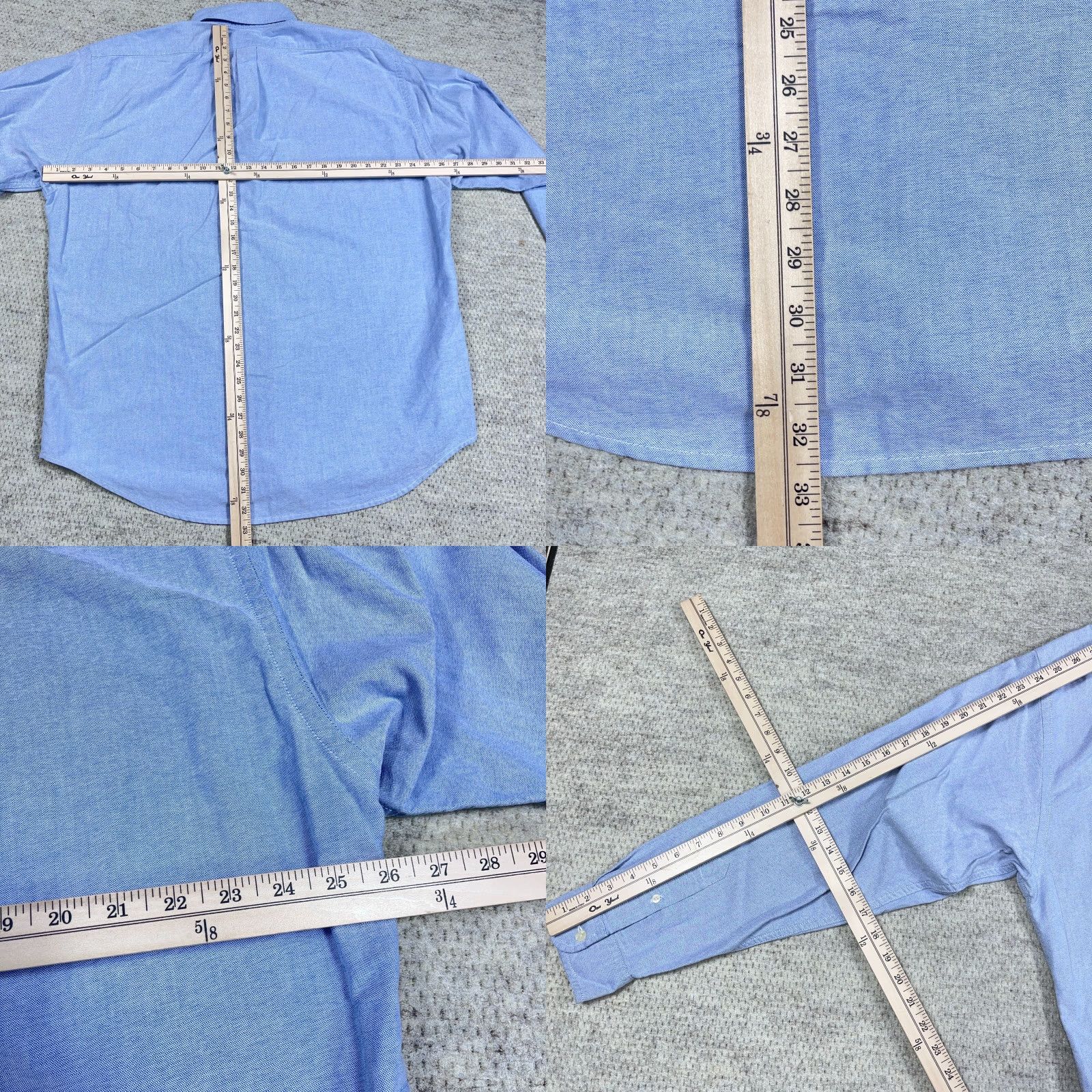 Ralph Lauren VINTAGE Ralph Lauren Shirt Men XL Blue Button Up Oxford Cloth Dress USA Flag Pocket VTG Size 46R - 8 Thumbnail
