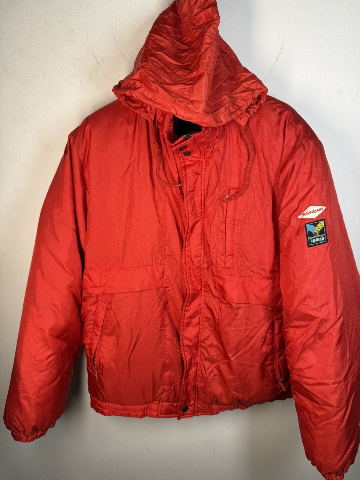 Yves Saint Laurent 90s Winter YSL Down Jacket Puffer Red Bomber Heavy Coat Size US M / EU 48-50 / 2 - 4 Thumbnail