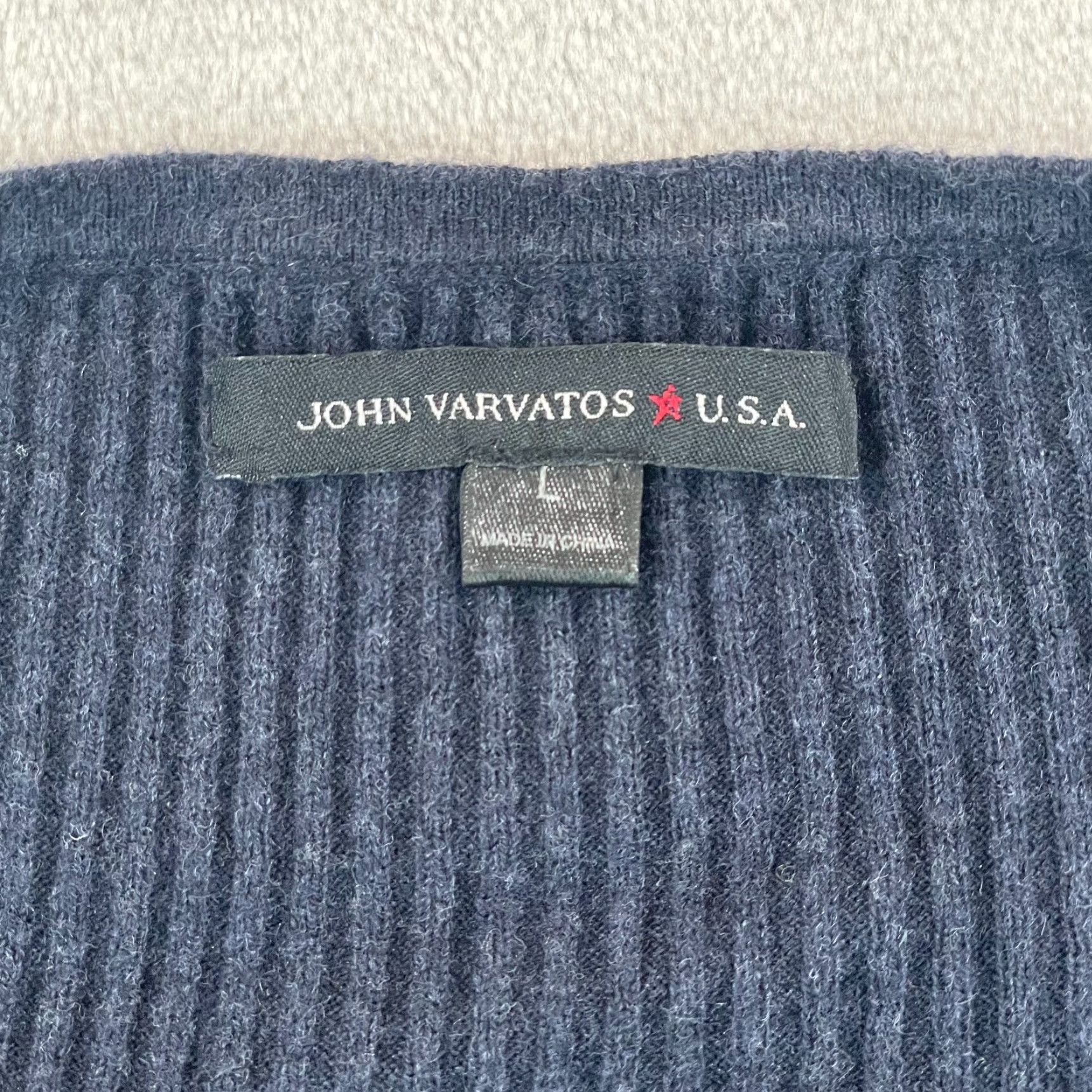 John Varvatos John Varvatos Henley Sweater Men L Navy Camel Hair Blend Ribbed USA Size L Blue Solid Vintage No Size US L / EU 52-54 / 3 - 2 Thumbnail