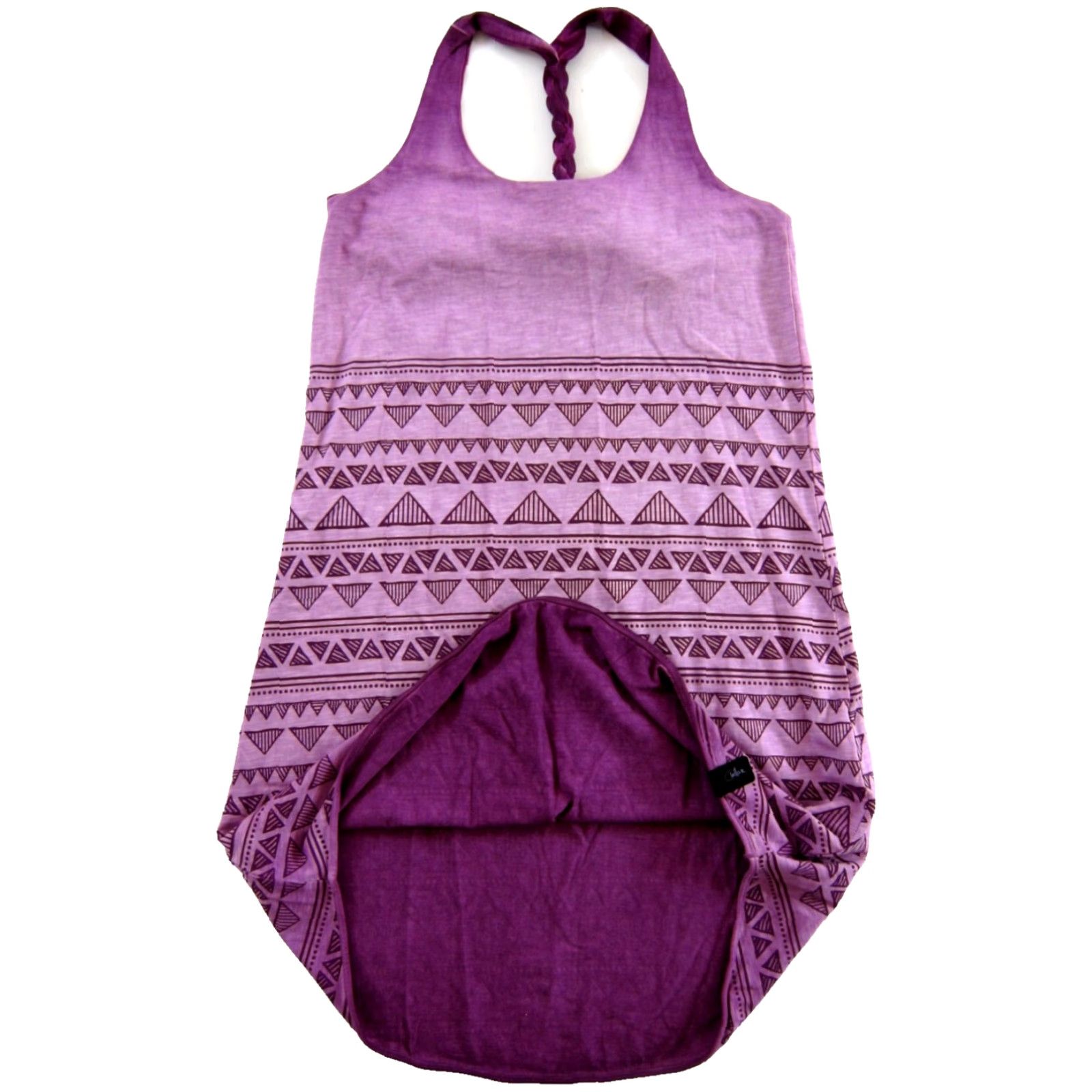 Vintage Chillaz NWT Violet Purple Jersey Stretch Grande Grotta Triangle Tank Dress 8/38 Sleeveless Round Neck Knit Dress Purple 8 Womens Mehasurements NWT Size M / US 6-8 / IT 42-44 - 4 Thumbnail