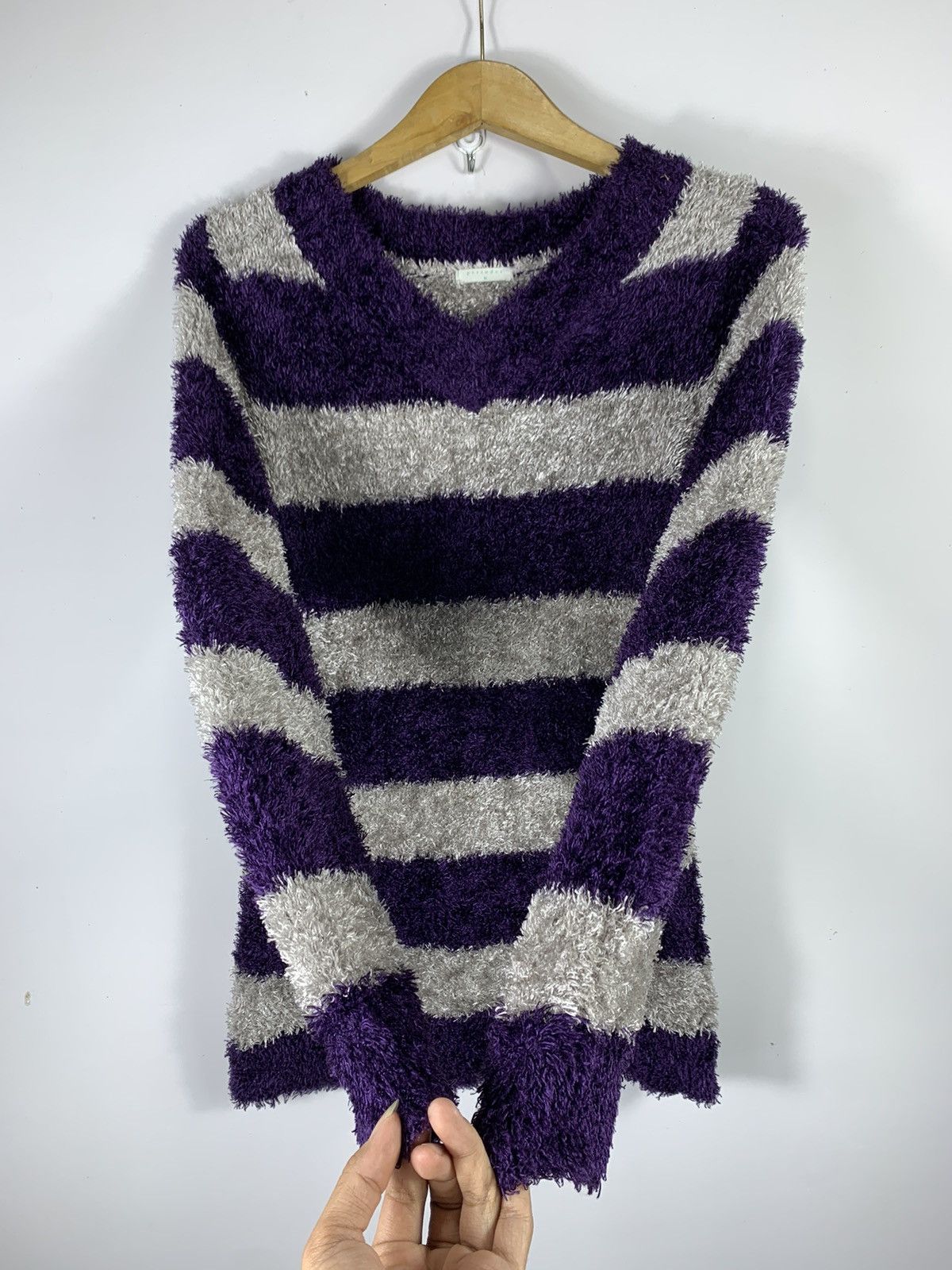 Issey Miyake Mohair Grunge Stripe Purpel Kurt Cobain Style Size US M / EU 48-50 / 2 - 3 Thumbnail