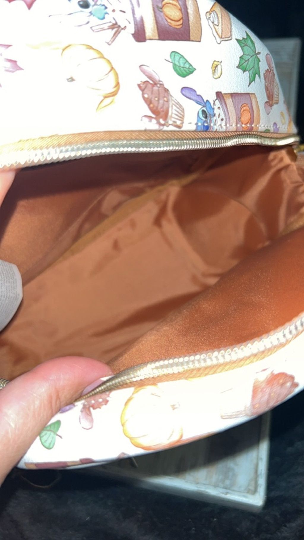 Disney Women's Loungefly Mini Bag One Size White Brown Stitch Pumpk Size ONE SIZE - 4 Thumbnail