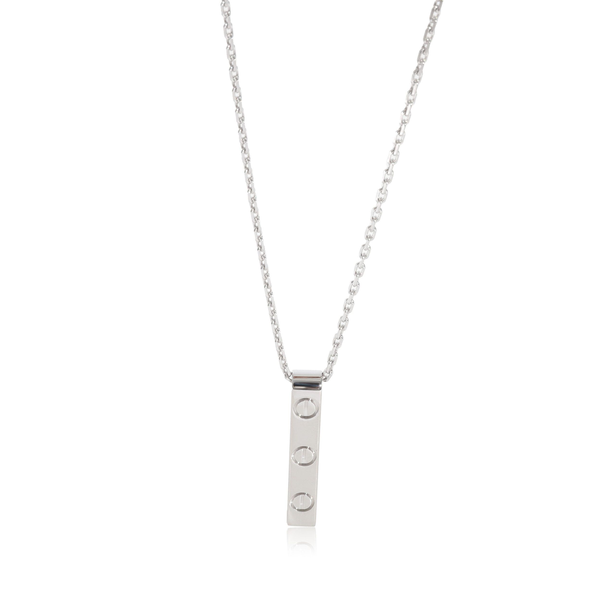 image of Cartier Love Bar Pendant In 18K White Gold, Women's