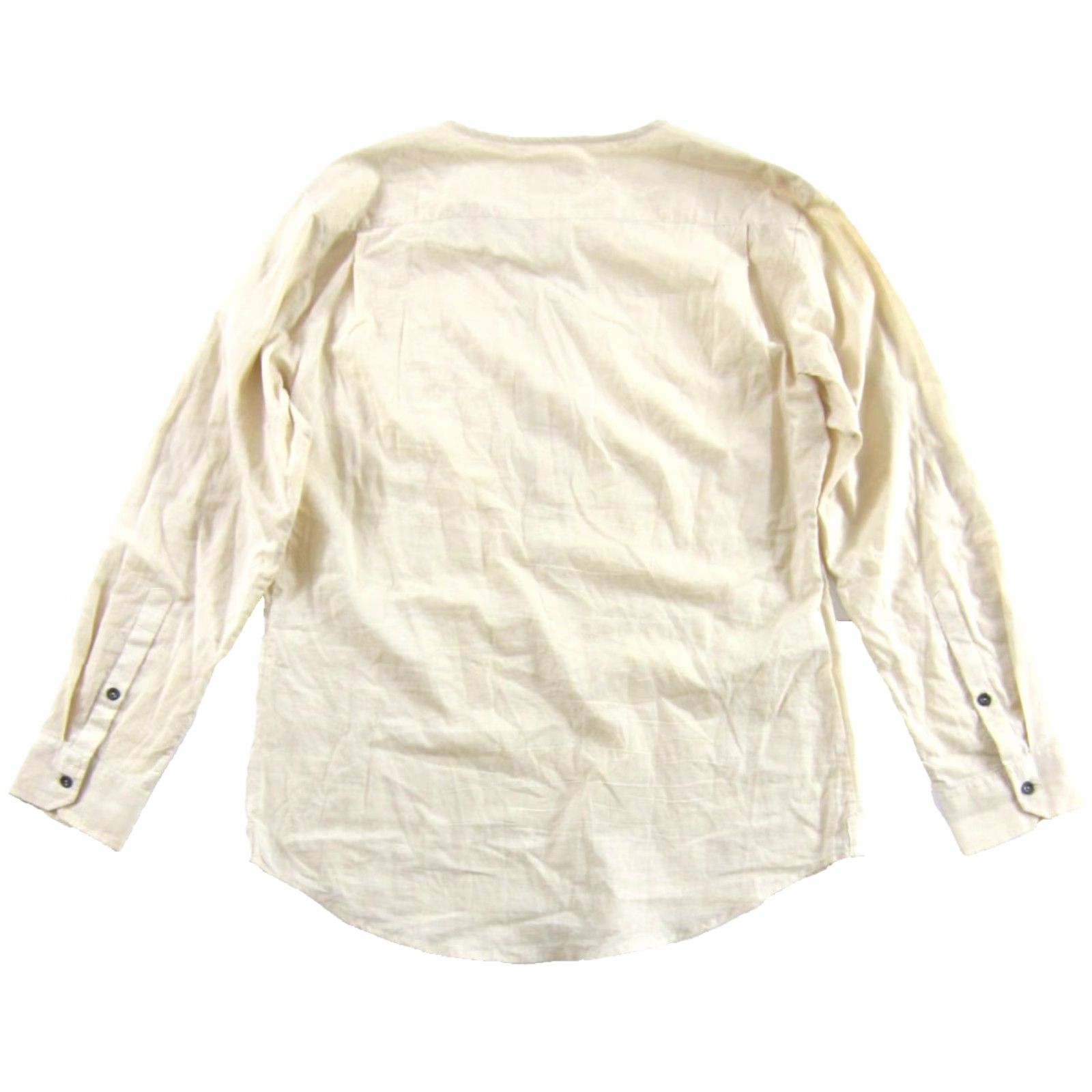Vintage Metiseko Blouse Shirt Women XL Ivory 100% Cotton Tunic Roll Tab Sleeve Round Neck Button Vintage? No (adjusted) Size XL / US 12-14 / IT 48-50 - 2 Thumbnail