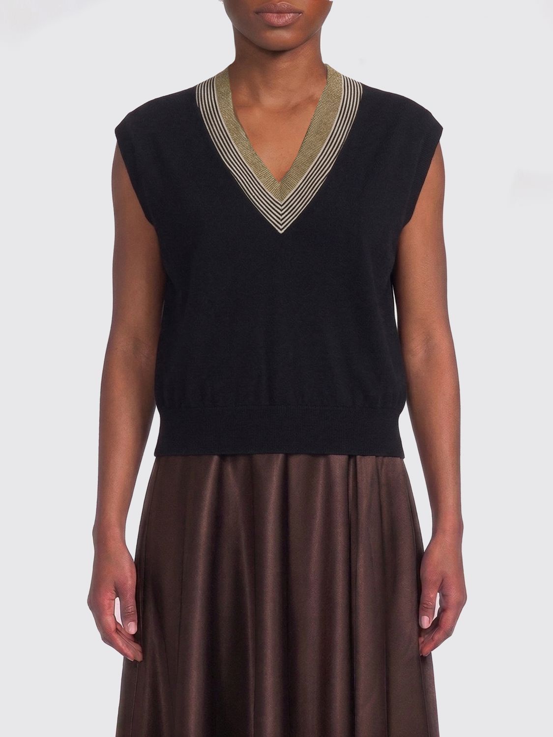 Brunello Cucinelli Brunello Cucinelli Waistcoat Woman Black Size XS / US 0-2 / IT 36-38 - 1 Thumbnail
