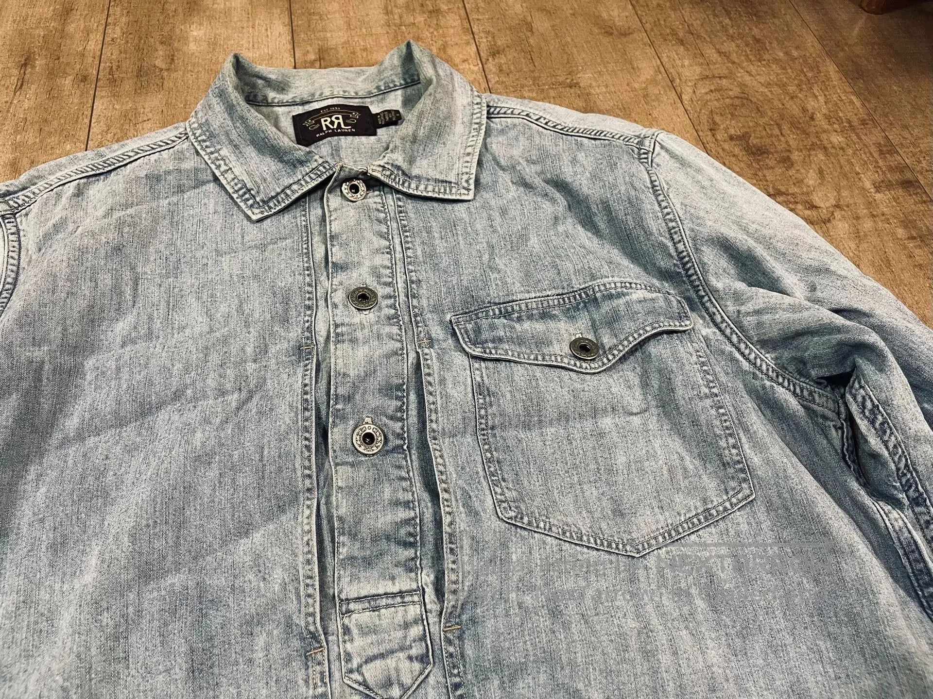 RRL Ralph Lauren RRL Vintage Washed Denim Jacket Shirt. Size US M / EU 48-50 / 2 - 1 Thumbnail