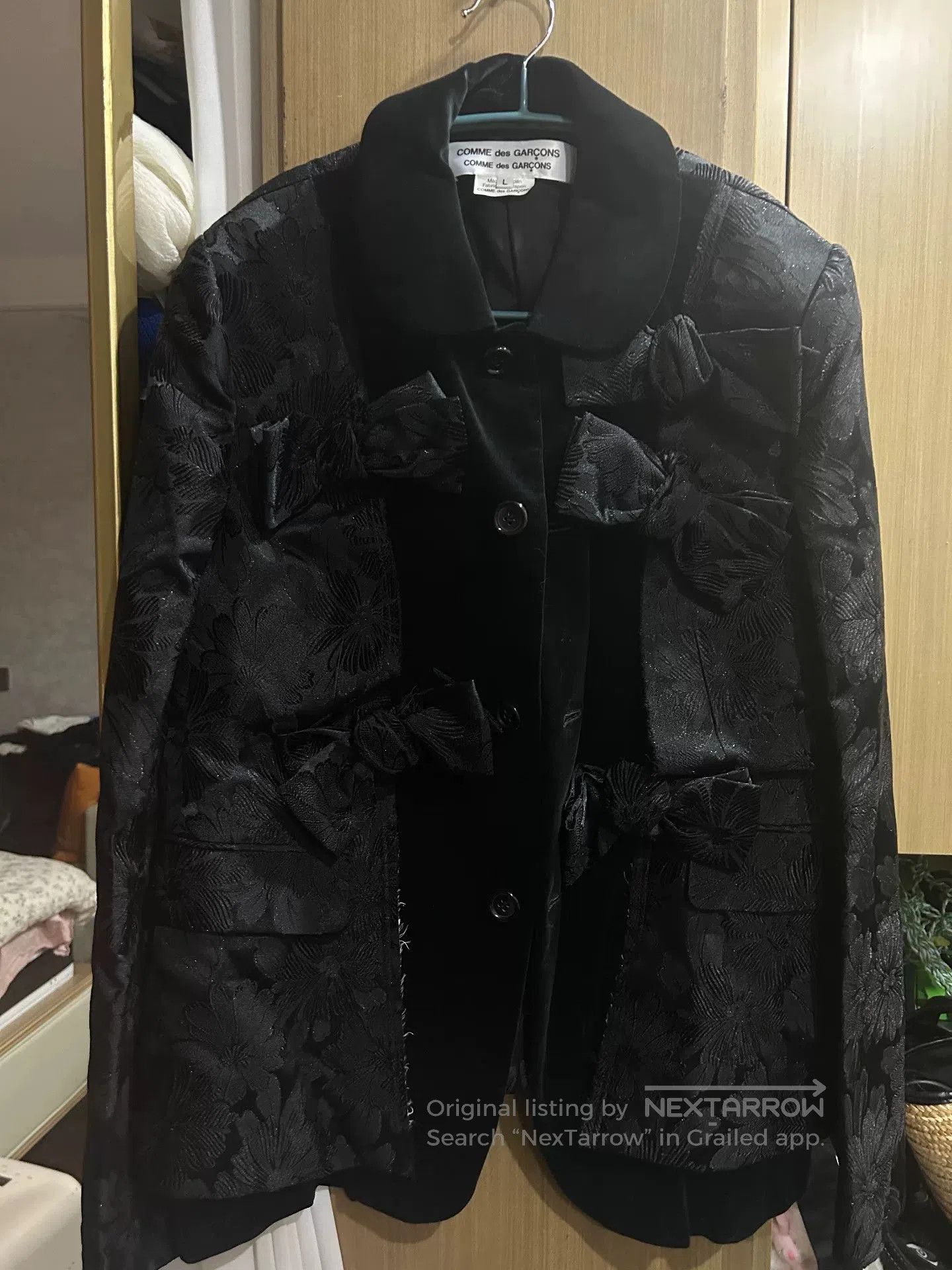 CDG COMCOM Bow Detail Blazer Coat.