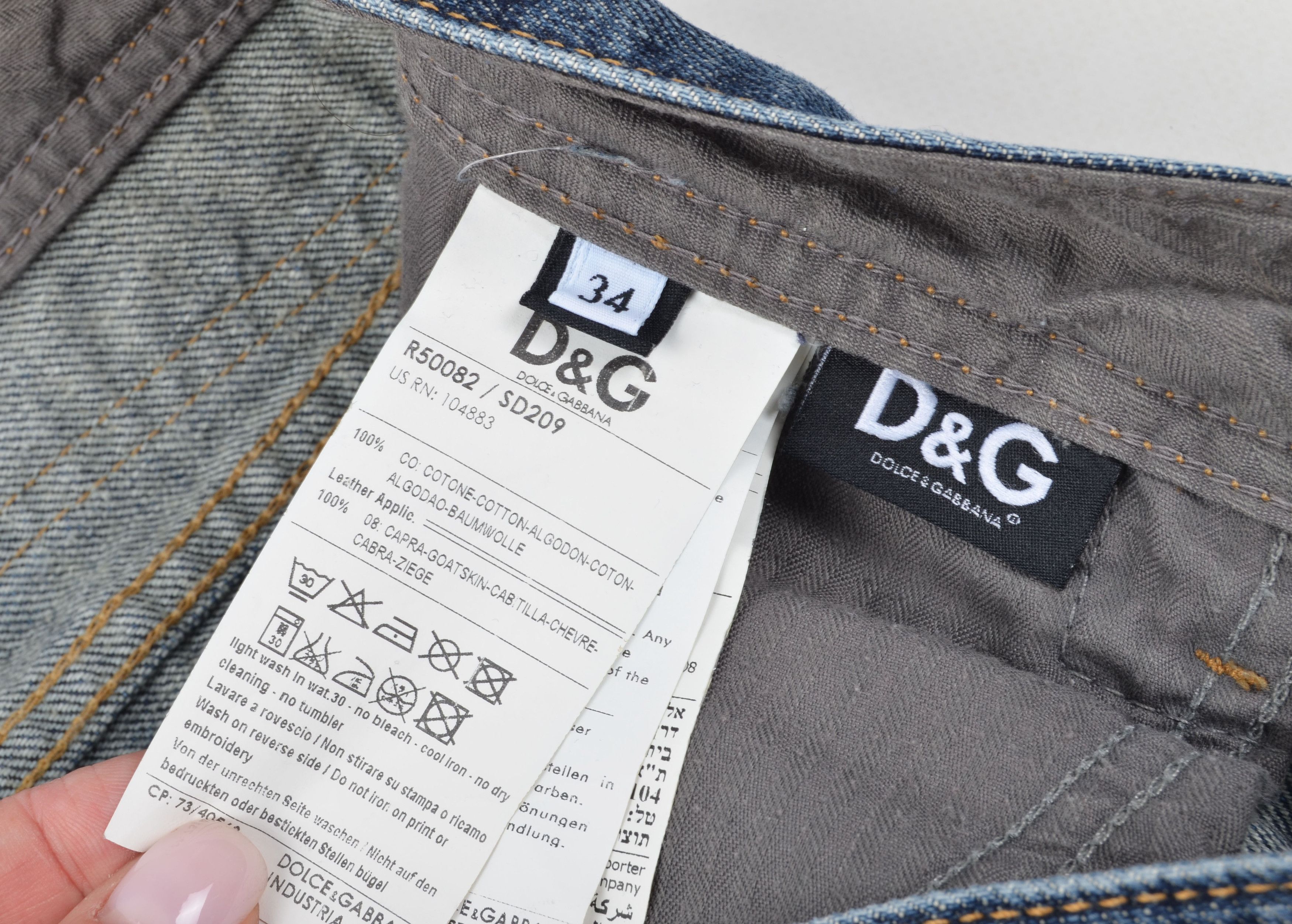 Dolce & Gabbana Dolce & Gabbana Power Vintage Distressed Straight Leg Jeans Size US 34 / EU 50 - 8 Thumbnail