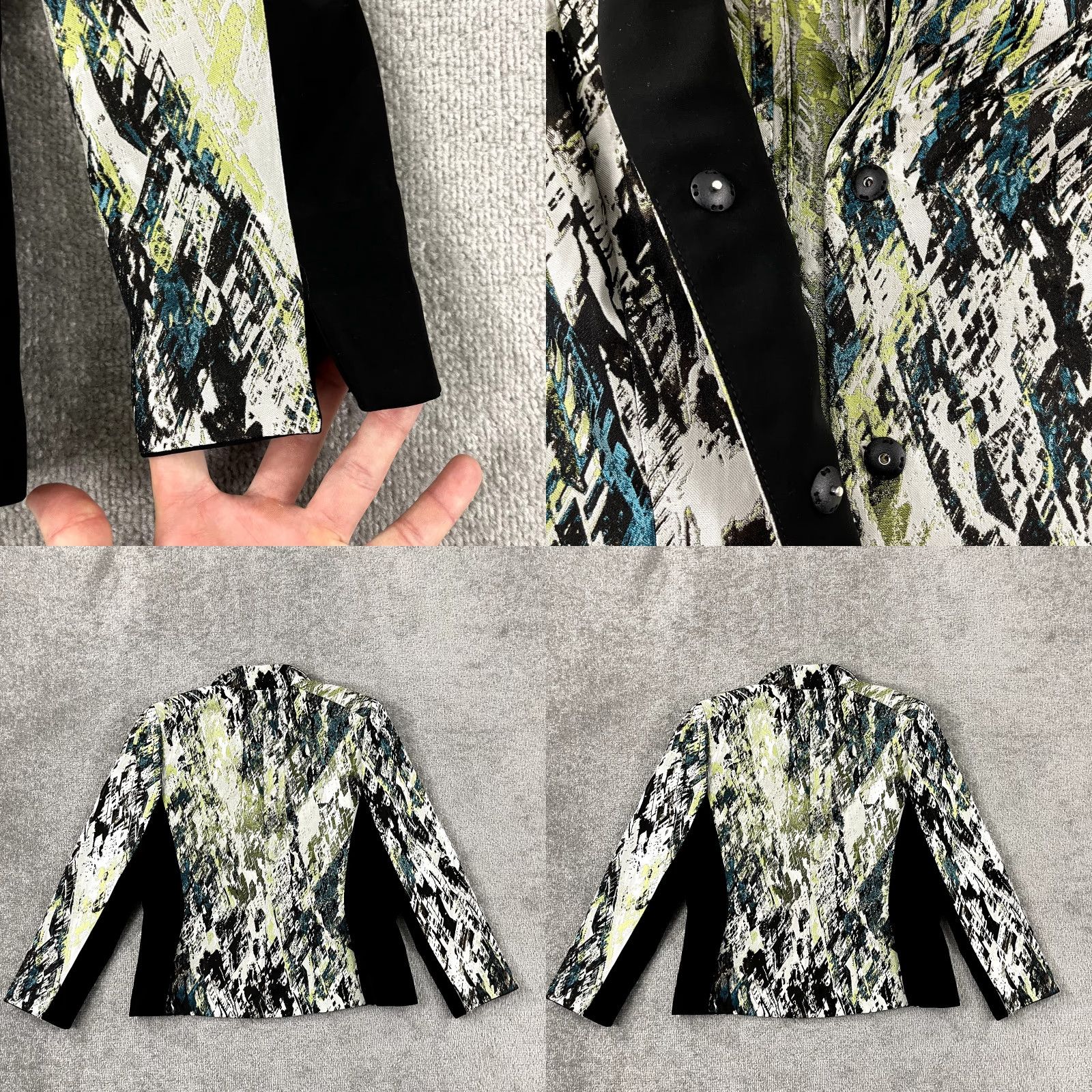Vintage LAFAYETTE 148 NEW YORK Jacket Womens Size 10 100% Silk Abstract Art Blazer Snap Size L / US 10 / IT 46 - 8 Thumbnail