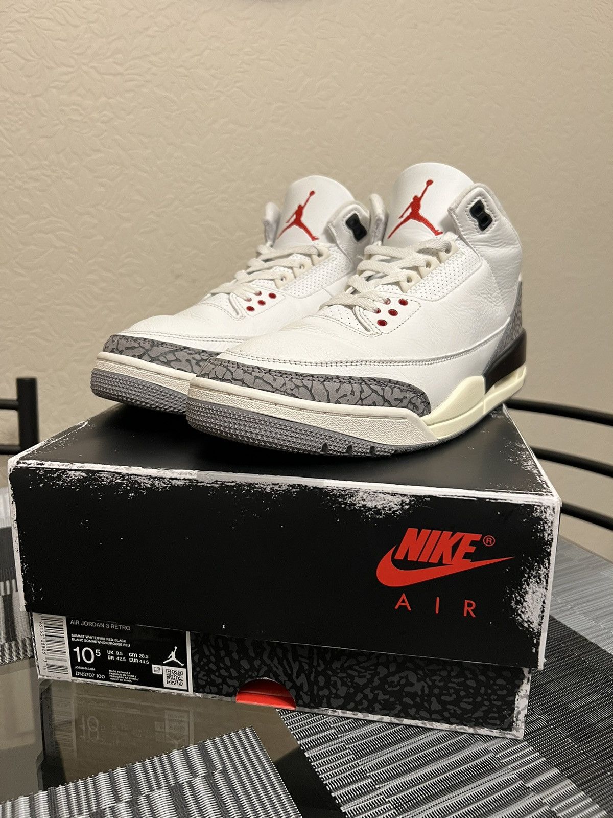 Pre-owned Jordan Nike Jordan 3 Reimagined Shoes In White