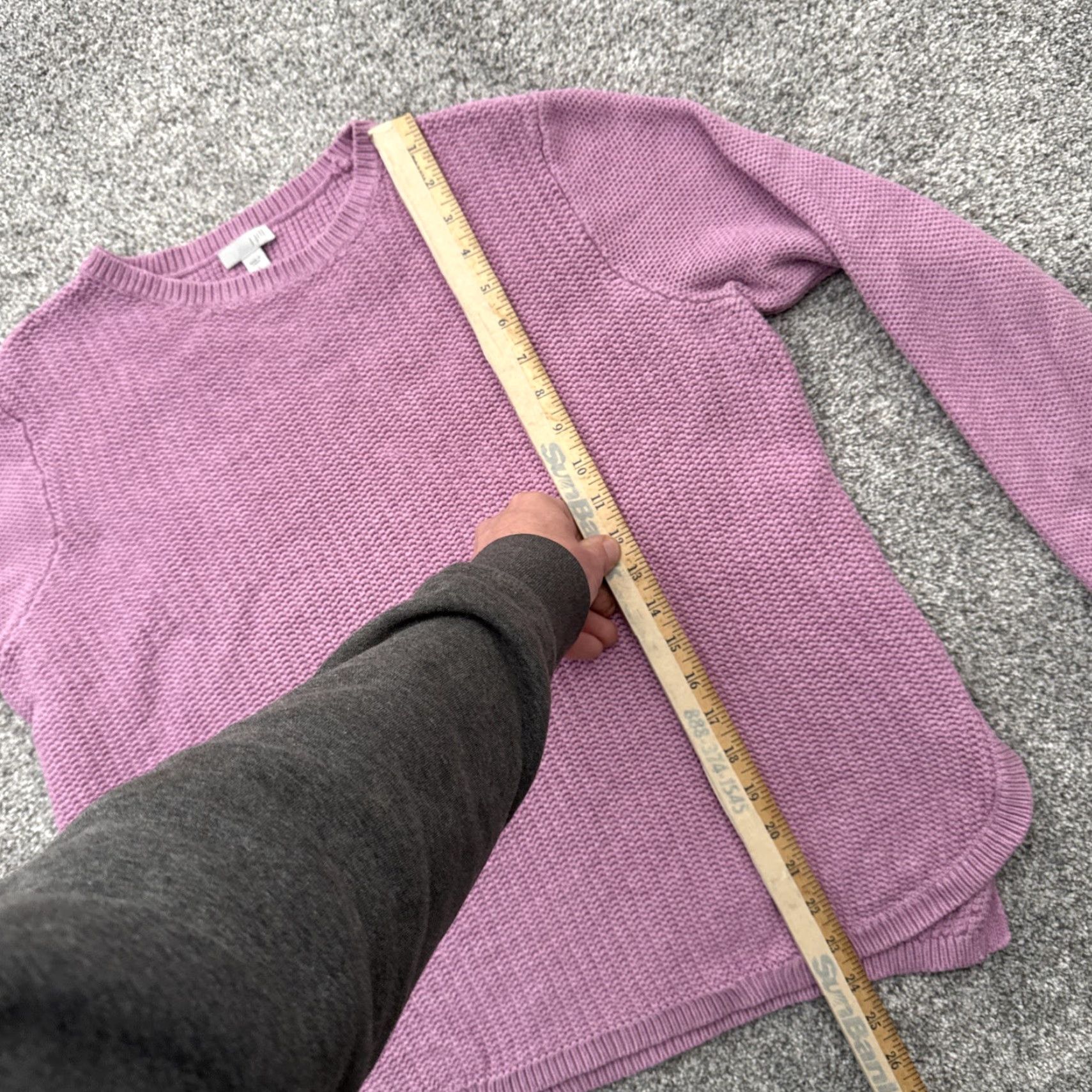J. Jill J. Jill Sweater Women Large Knit Pullover Crew Neck Long Sleeve Casual Vacation Cottagecore Bohemian Beach Grandmacore Purple Fashion Knitwear Size L / US 10 / IT 46 - 2 Thumbnail