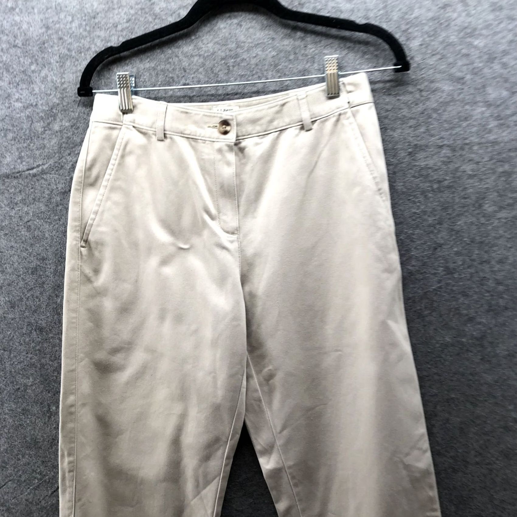 Vintage L.L. Bean Wrinkle Free Bayside Pants Cotton Classic Fit Beige Womens 4P Size 27" / US 4 / IT 40 - 3 Thumbnail