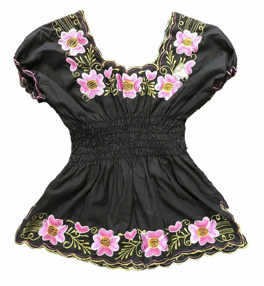 Designer Pre Owned Black Pink Yellow Embroidered Hand Made Blouse S Size S / US 4 / IT 40 - 2 Thumbnail