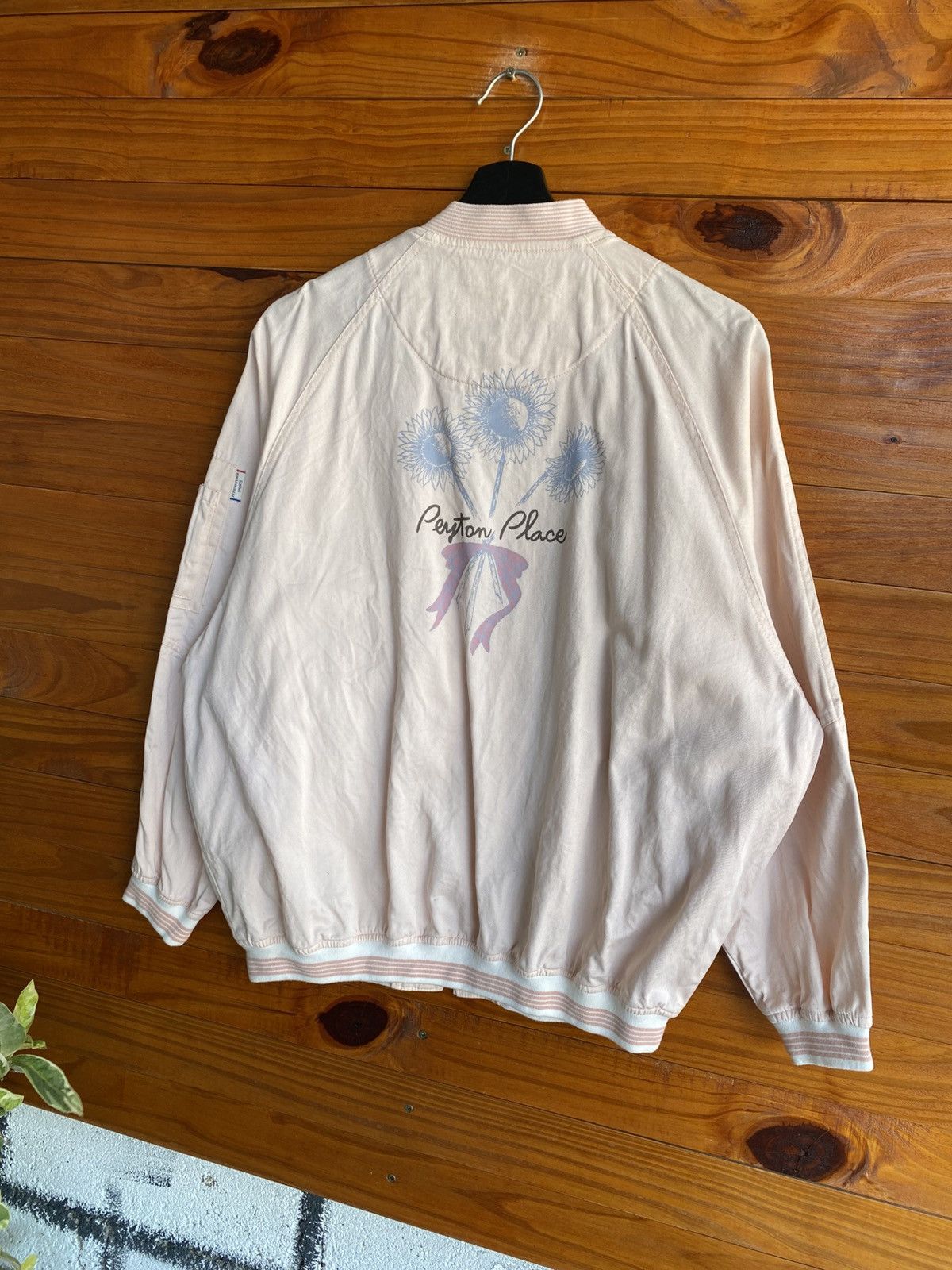 Japanese Brand Vintage Peyton Place Sports Bomber Jacket Floral Back Print Size US M / EU 48-50 / 2 - 10 Thumbnail