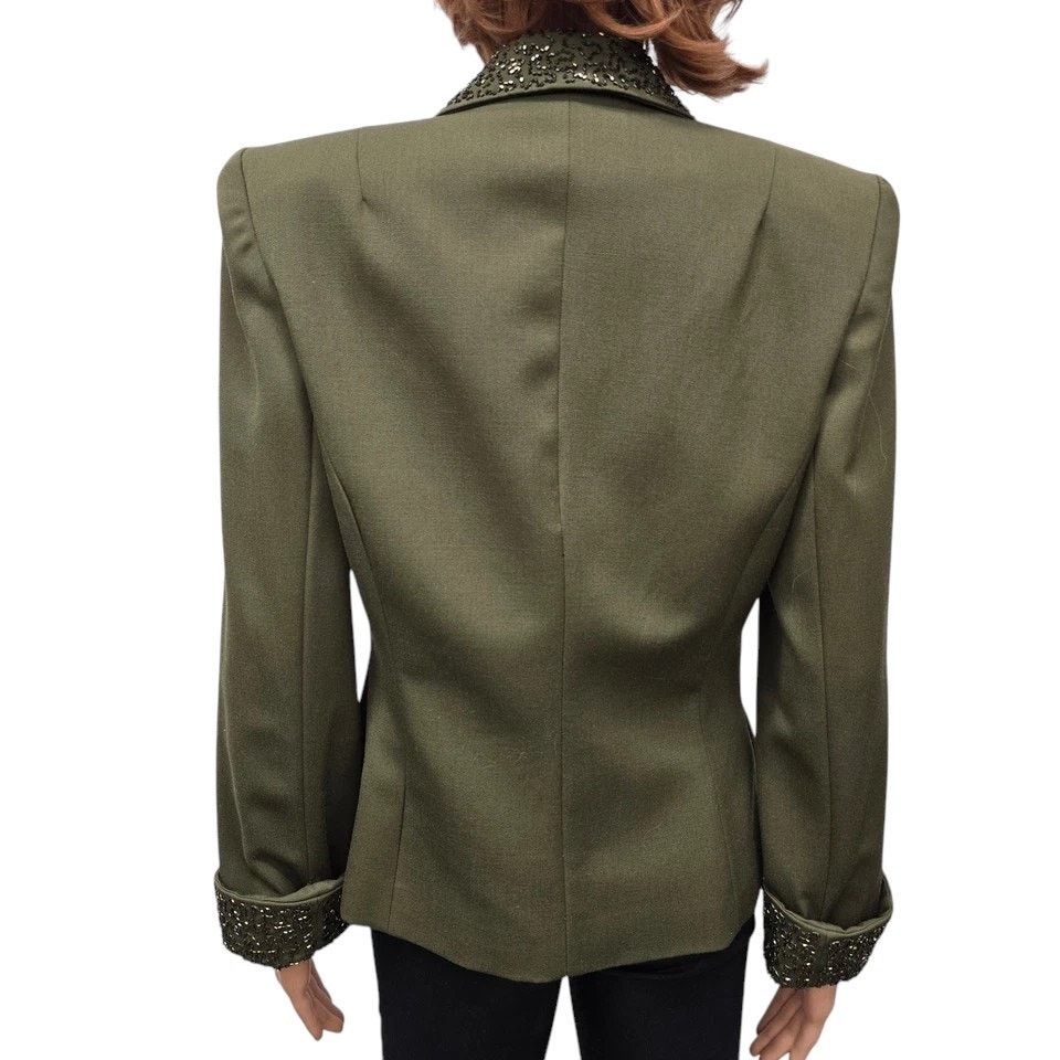 Vintage NWOT Miss Baker Beaded Blazer Jacket Pure Wool Embellished M Size M / US 6-8 / IT 42-44 - 9 Thumbnail