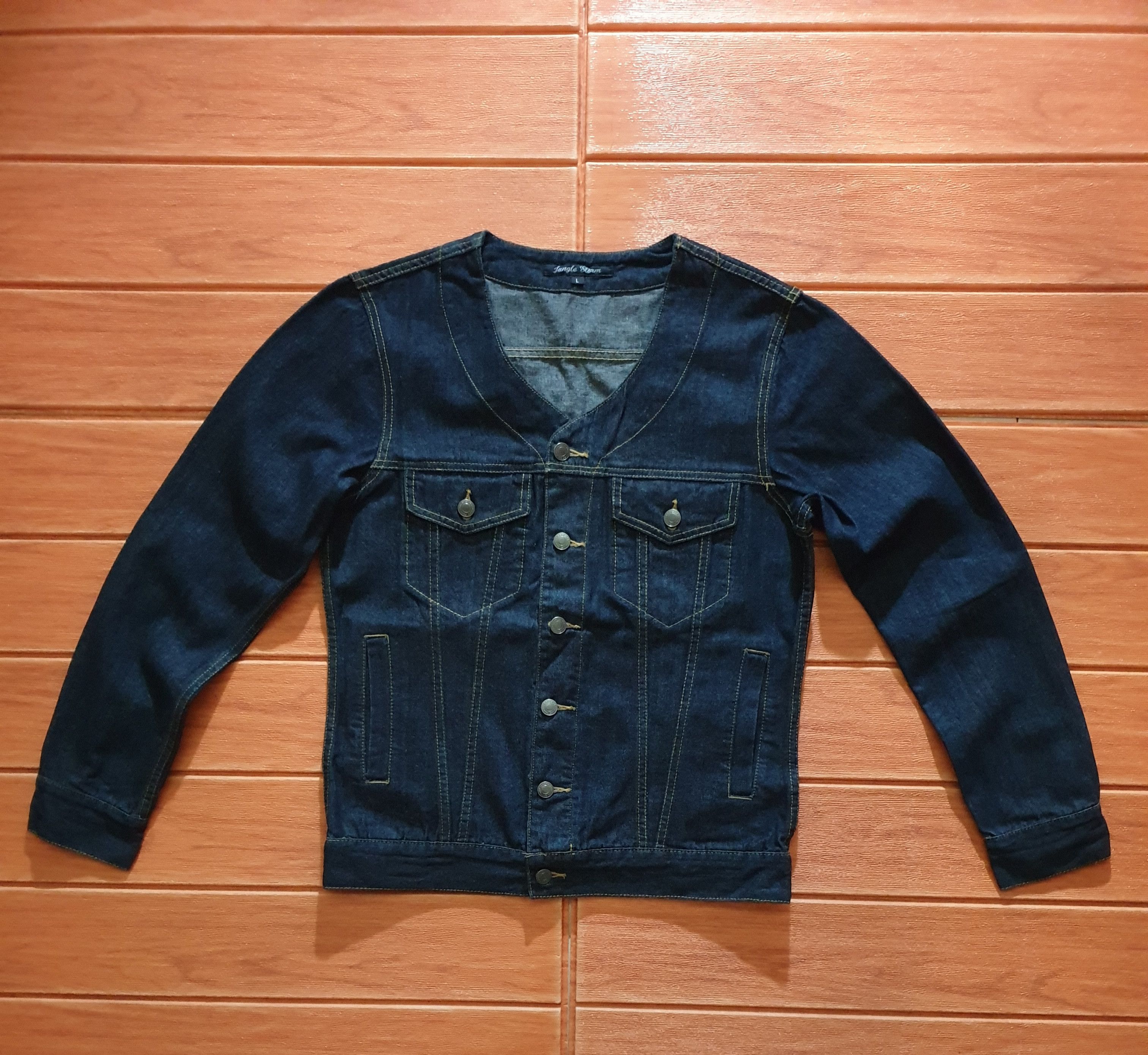 Japanese Brand 💥Jungle storm shawl collar denim jacket Size US M / EU 48-50 / 2 - 1 Thumbnail