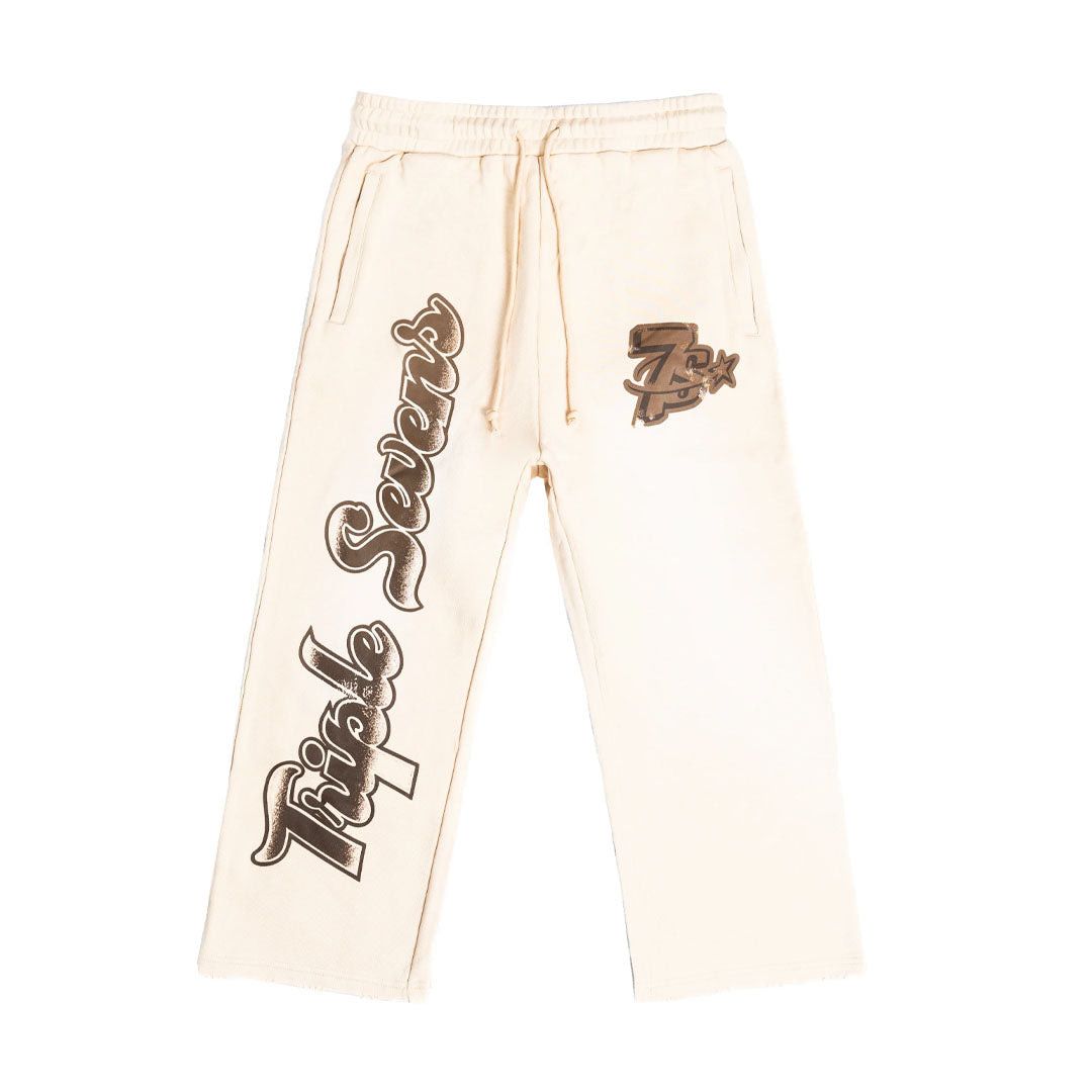 TRIPLE SEVENS All Star Sweatpants Brown Cream Size US 32 / EU 48 - 1 Thumbnail