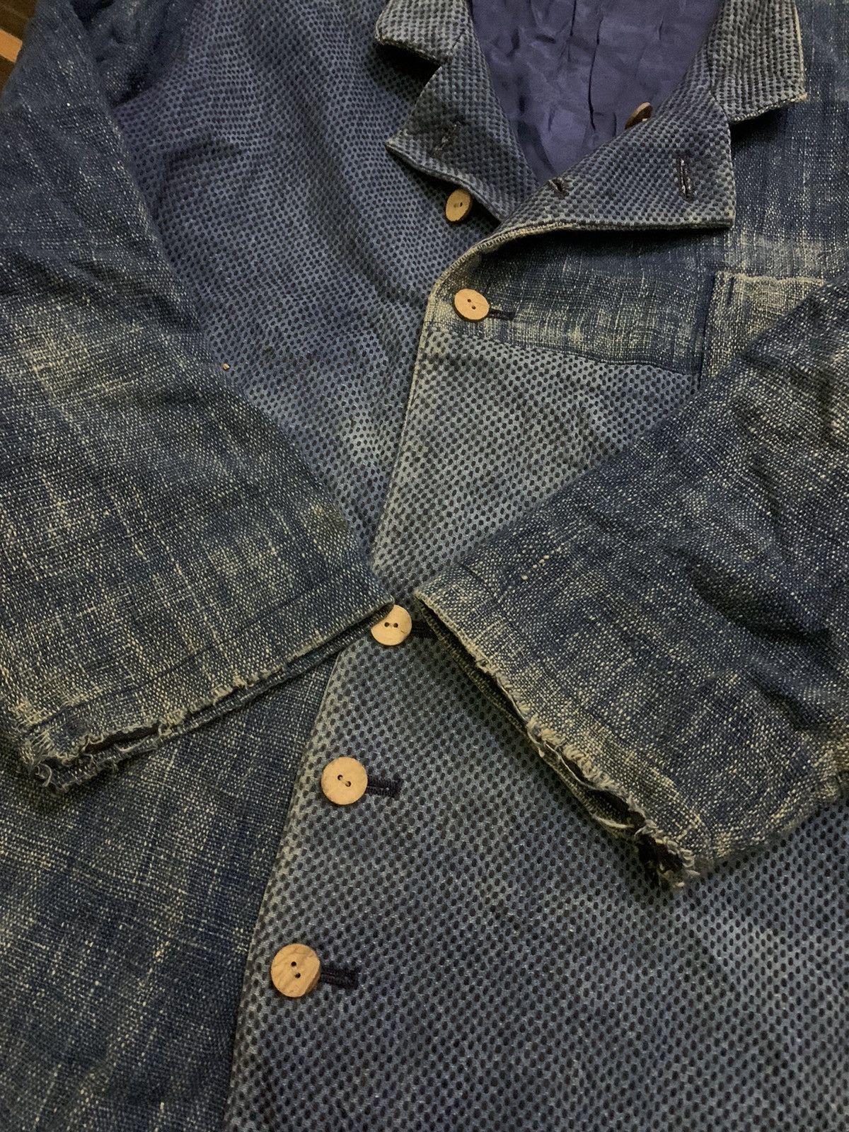 Indigo × Japanese Brand × Vintage Vintage Japanese Indigo Blue Patchwork Jacket Size US XL / EU 56 / 4 - 2 Thumbnail