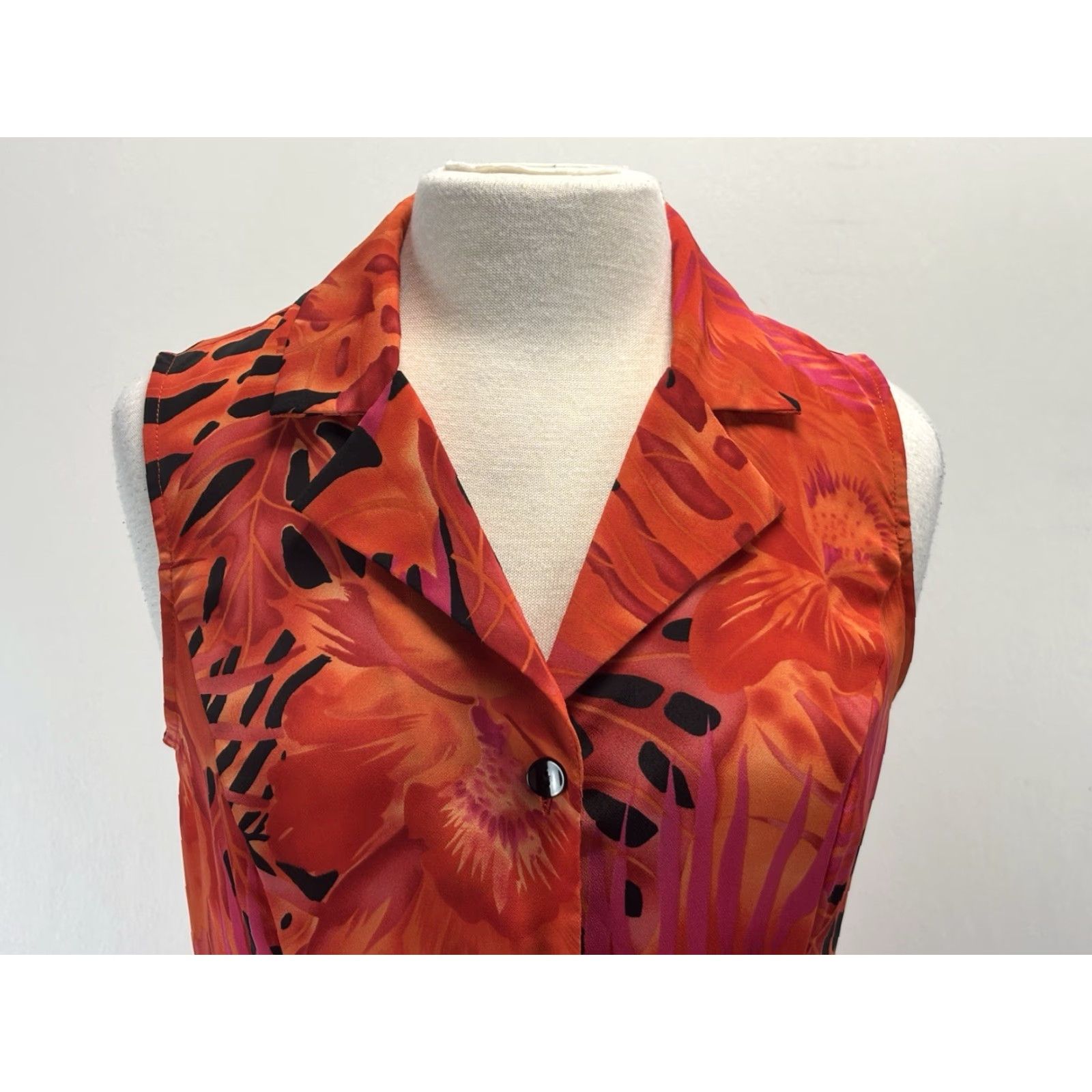 Vintage Vtg Carolina Colours Maxi Shirt Dress Sz 8 Women’s Tropical Button Front Floral Size M / US 6-8 / IT 42-44 - 5 Thumbnail
