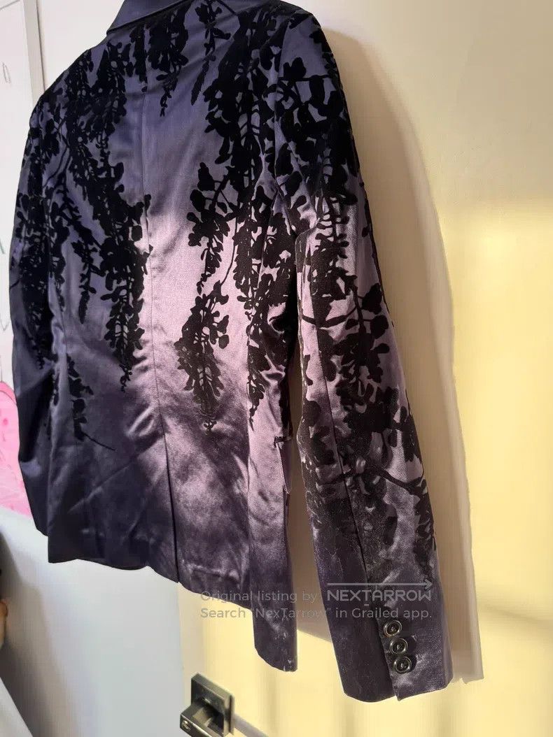 Ann Demeulemeester Ann Demeulemeester Size xs wisteria flocked double-breaste Size 34S - 4 Thumbnail