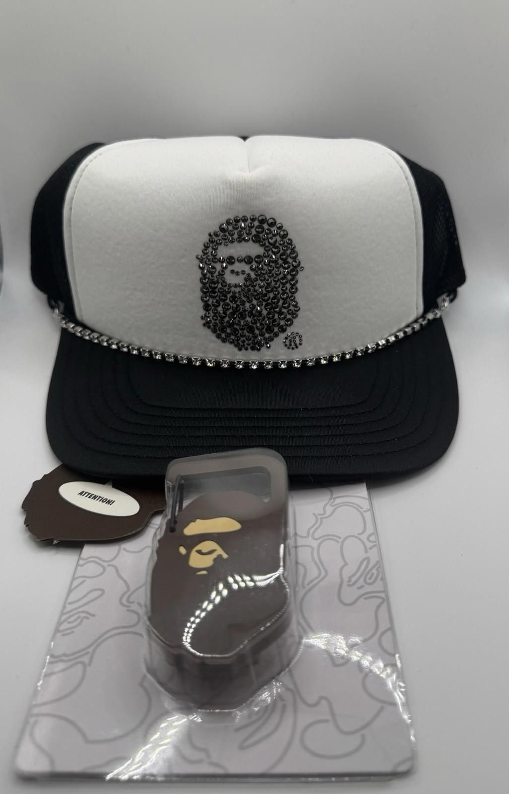 Bape BAPE Crystal Mesh Trucker Hat + Ape Clip | O/S | New Size ONE SIZE - 1 Thumbnail