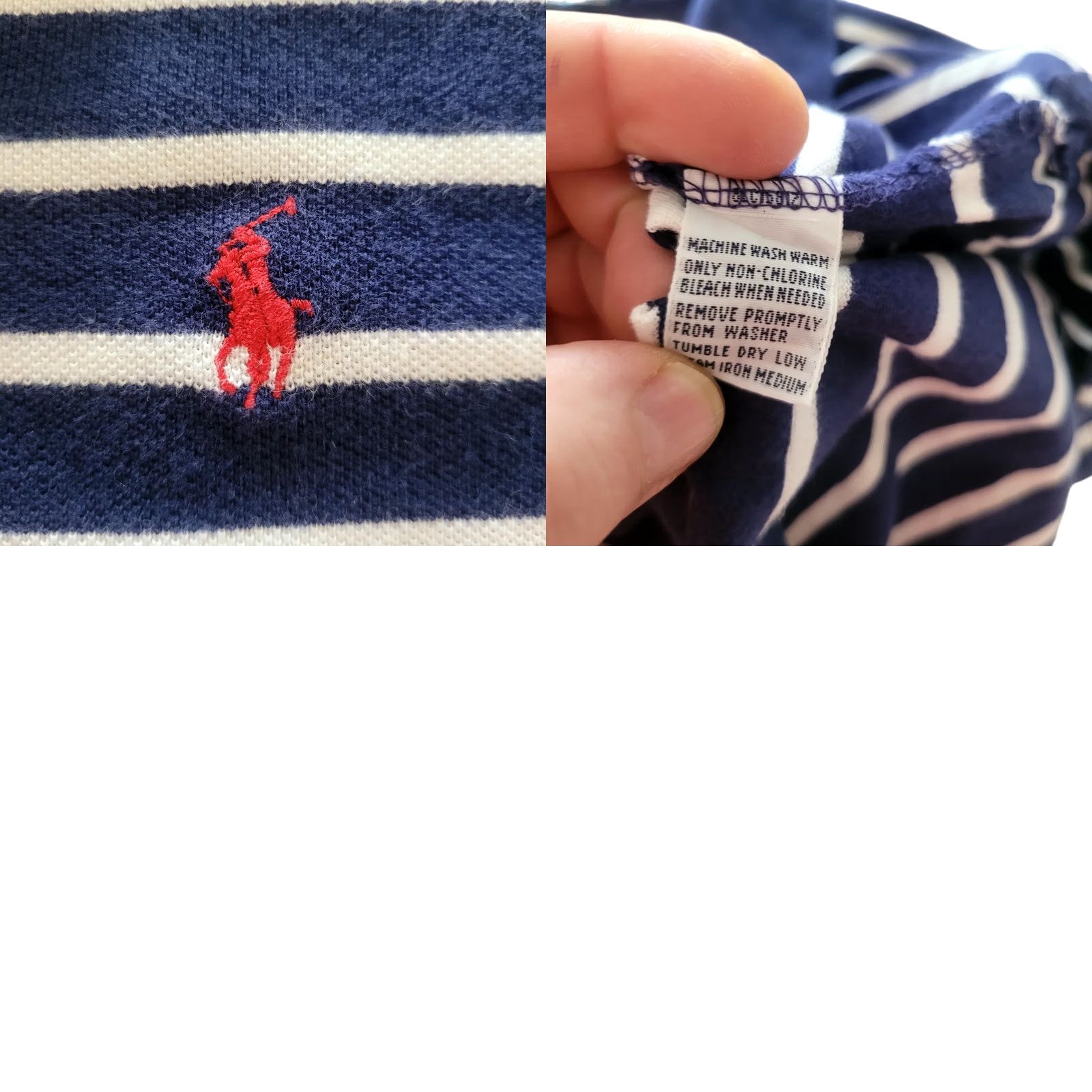Polo Ralph Lauren Polo Ralph Lauren Polo Shirt - Blue Striped - XL - 100% Cotton - Short Sleeve - Men’s/N/A Size US XL / EU 56 / 4 - 8 Thumbnail