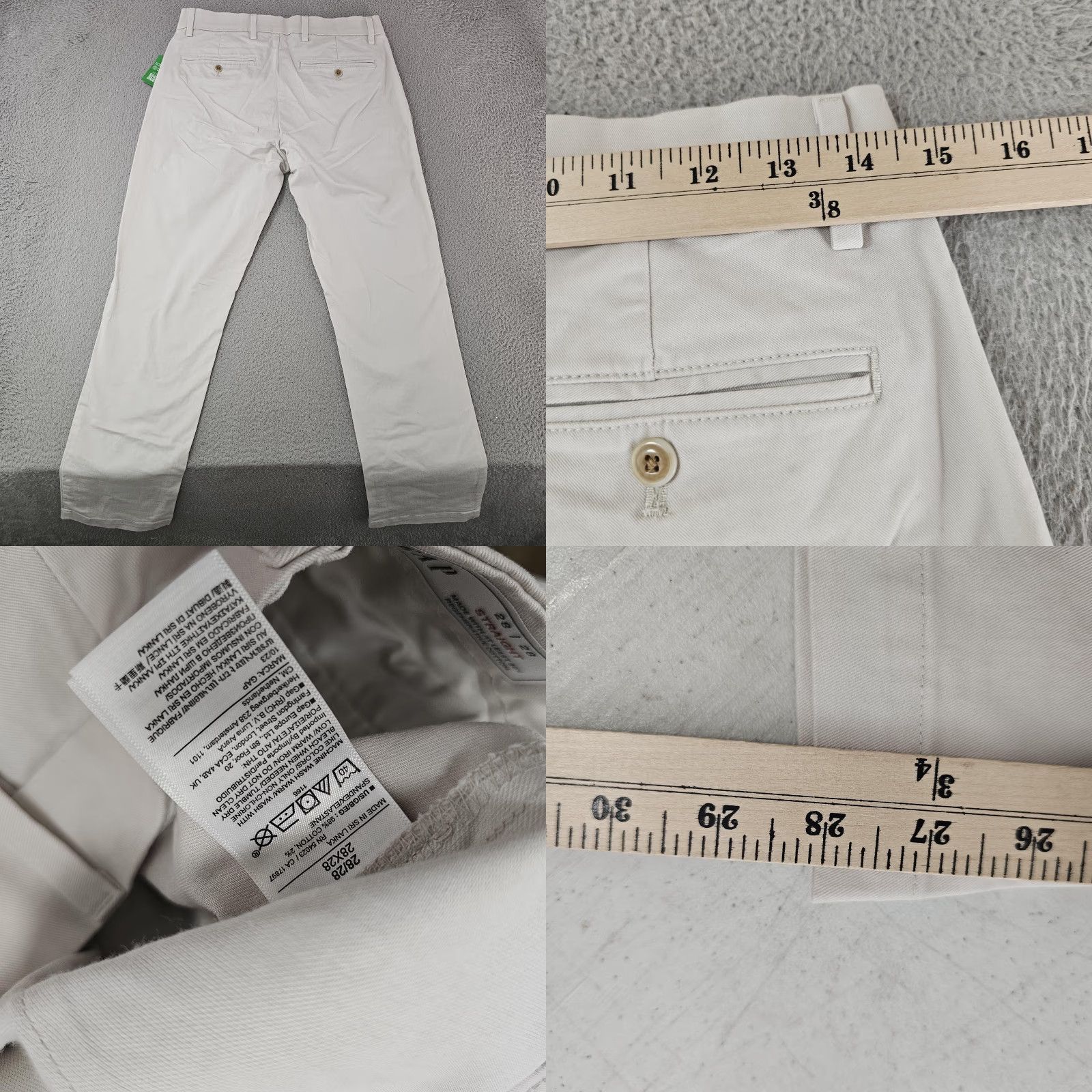 Gap GAP Pants Mens 28x28 Beige Straight Leg Chino Regenerative Cotton New Tags Size US 28 / EU 44 - 8 Thumbnail