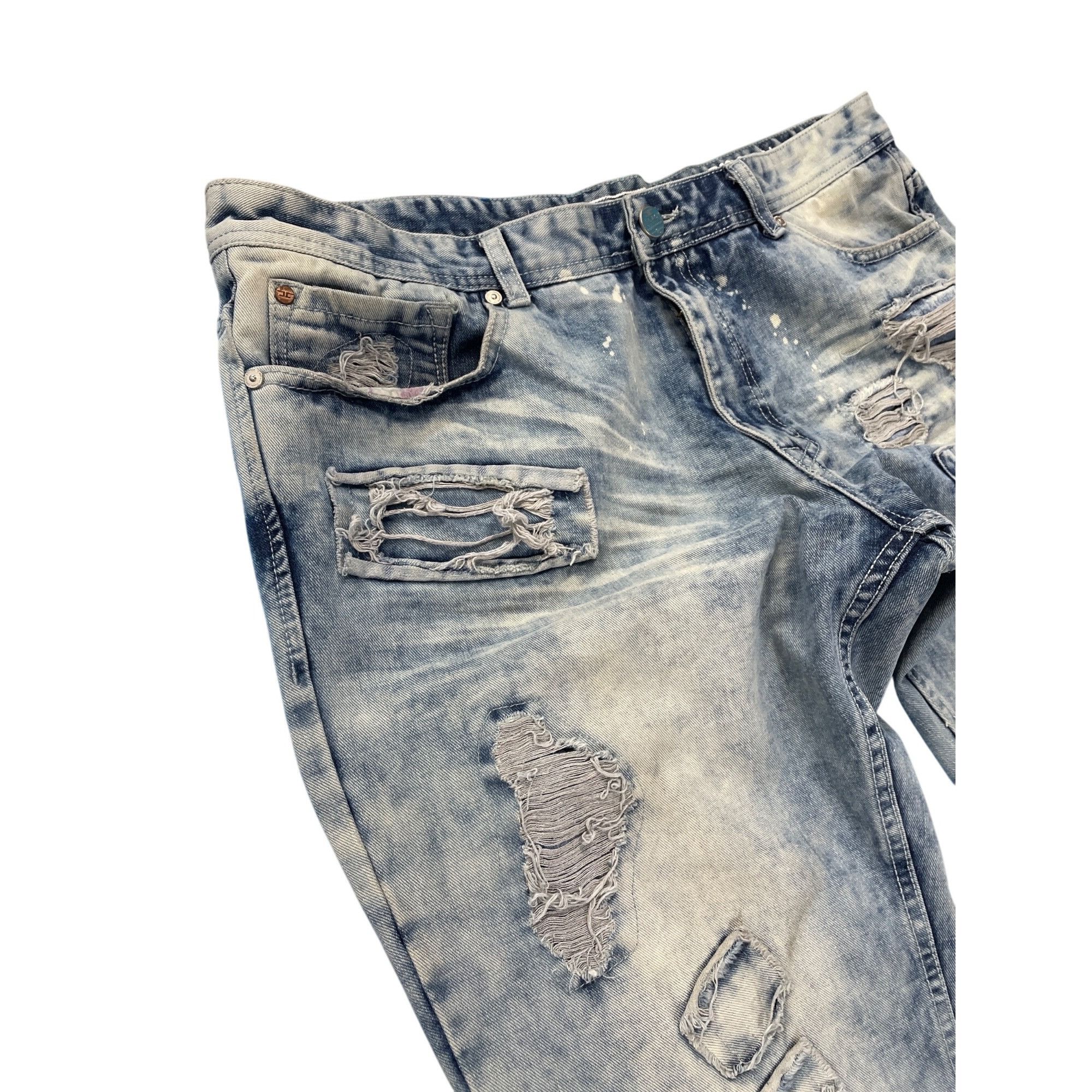 Jordan Craig Jordan Craig Artisan mens blue grunge distressed jeans 38/34 Size US 38 / EU 54 - 2 Thumbnail
