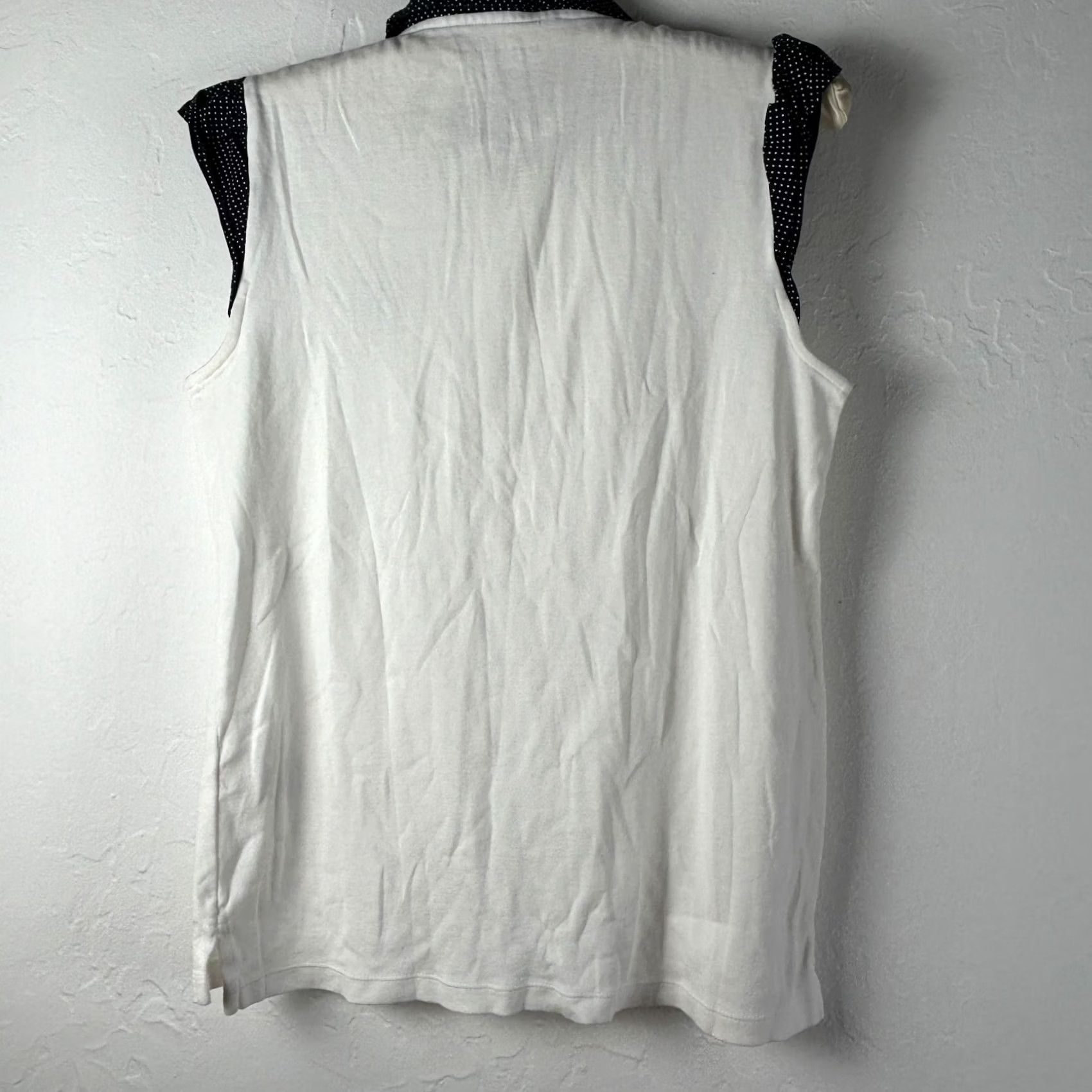 Tommy Hilfiger Tommy Hilfiger Sleeveless Shirt Women's Medium White 1/4 Zip Embroidered Top Size M / US 6-8 / IT 42-44 - 2 Thumbnail