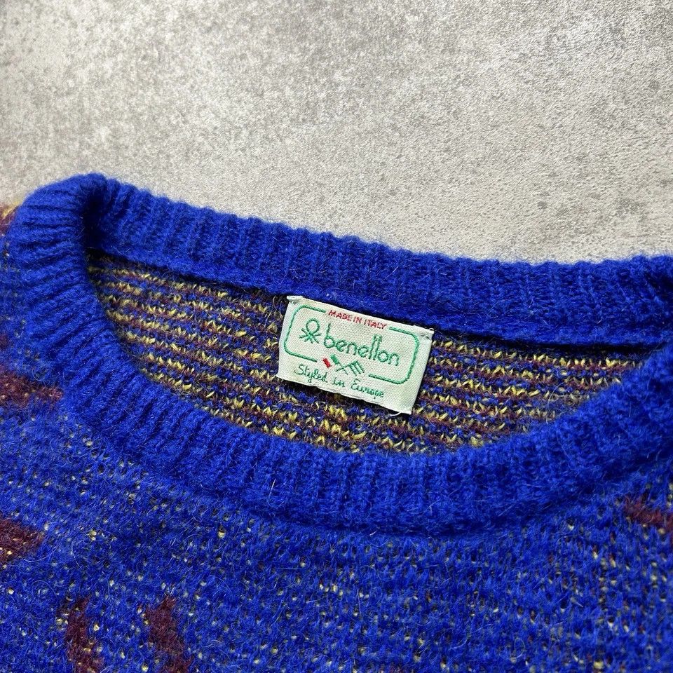 Benetton × Vintage NATIVE AZTEC MOHAIR BLEND KNIT SWEATER SIZE 48 MADE IN ITALY Size US M / EU 48-50 / 2 - 5 Thumbnail